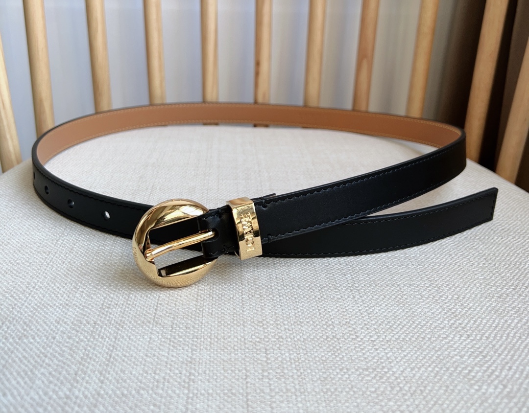 Loewe Anagram Pebble Leather Belt 2.0cm