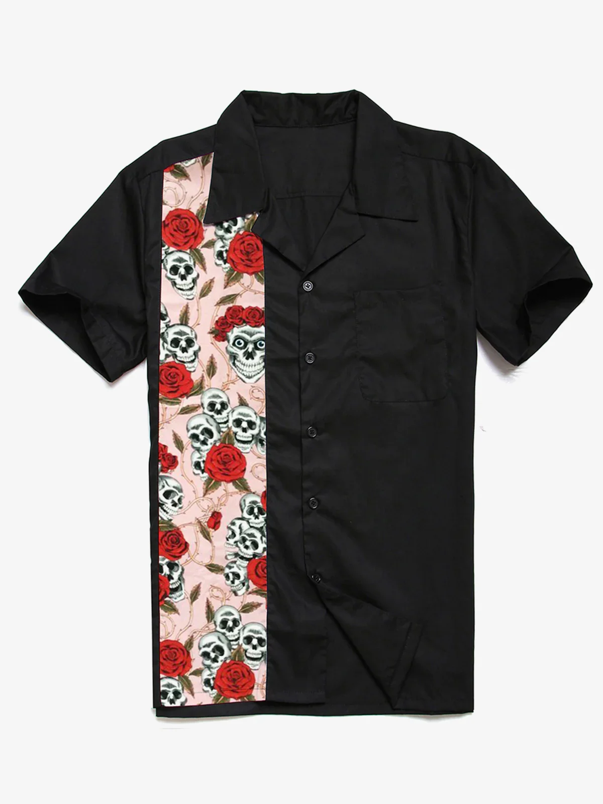 Men's 50s Retro Casual Cotton Pocket Short Sleeve Shirt