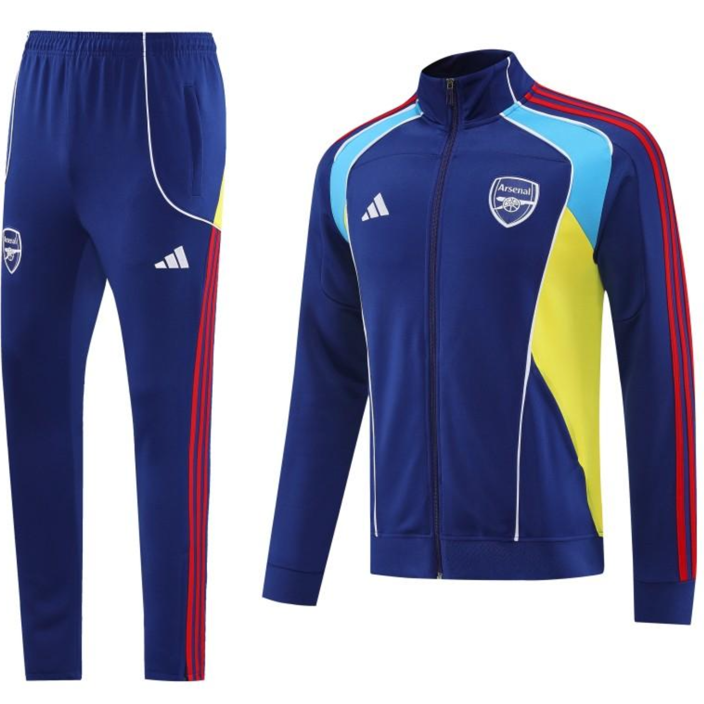 25/26 Arsenal FC Royal Blue Full zipper Jacket Tracksuit+ long pants S-2XL