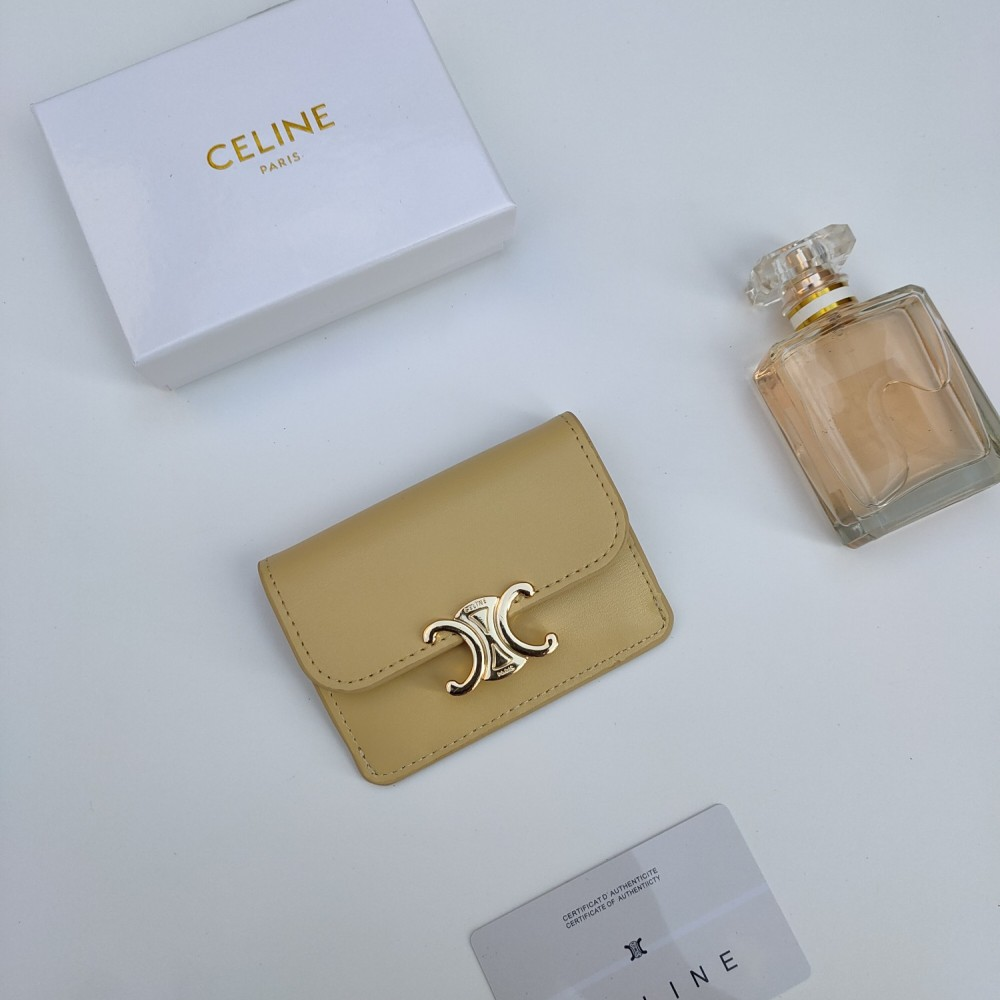 Celine Triomphe Leather Wallets card bag