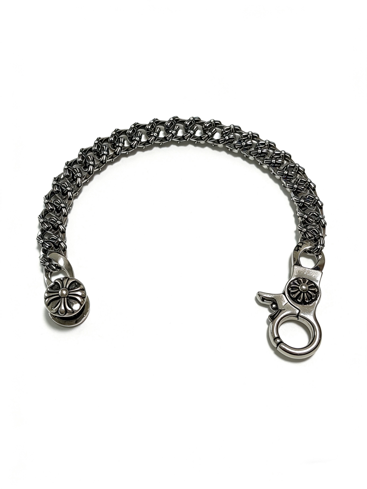 Chrome Hearts Oxidized Silver Unisex Bracelet