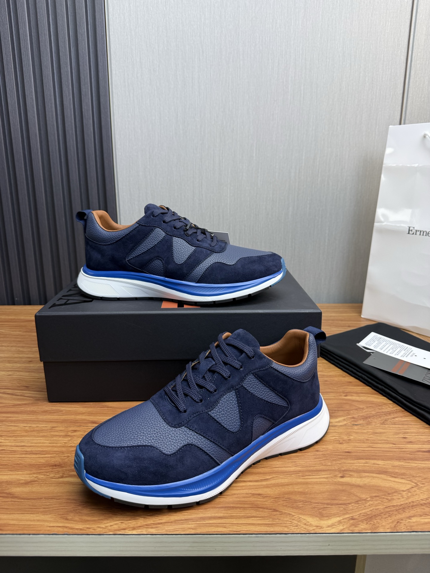 Zegna Men's Sneaker in Suede leather