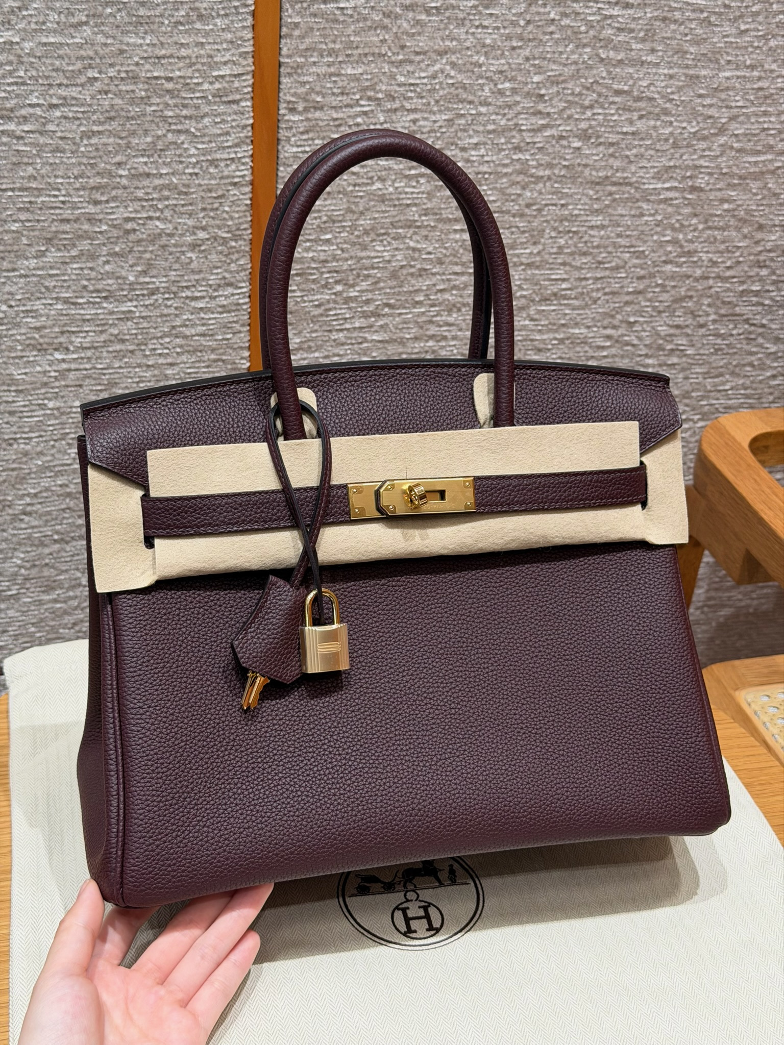 Hermes Rouge Sellier Togo Birkin 30 Bag