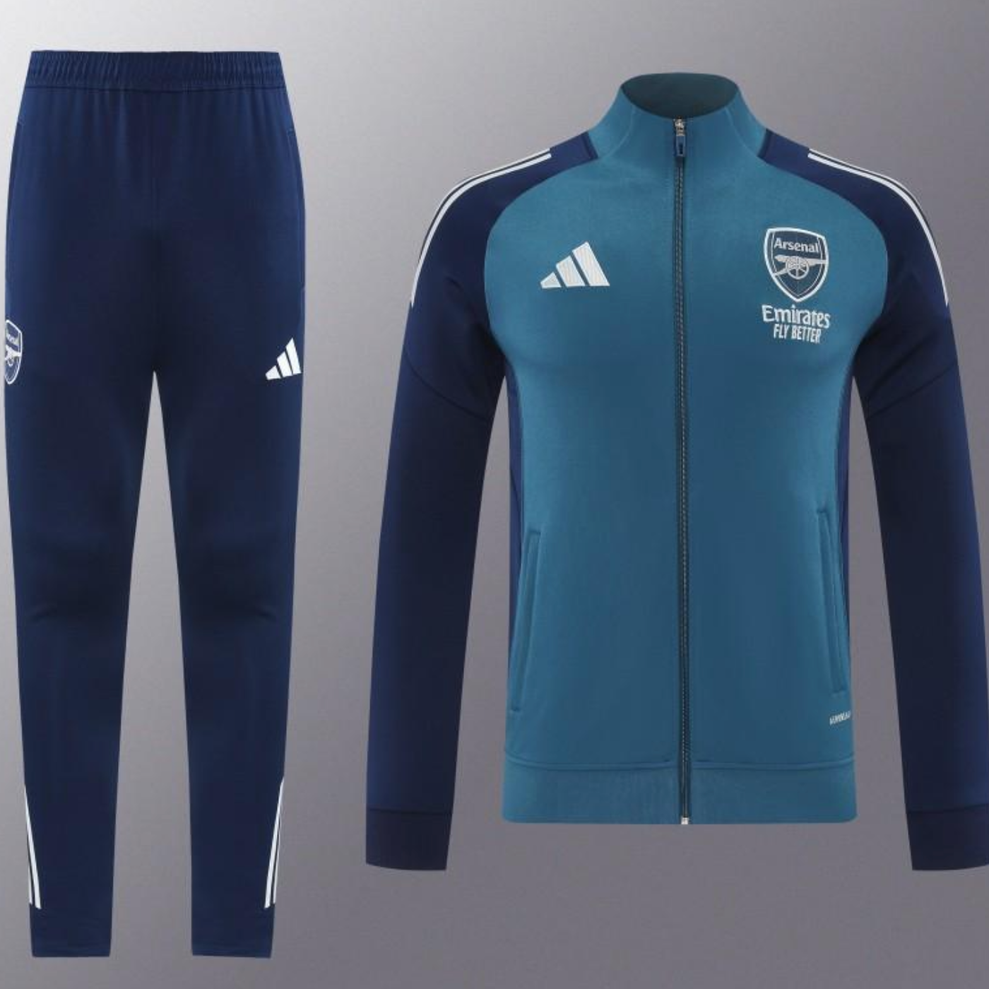 25/26 Arsenal Navy Blue Full zipper Jacket Tracksuit+ long pants S-2XL