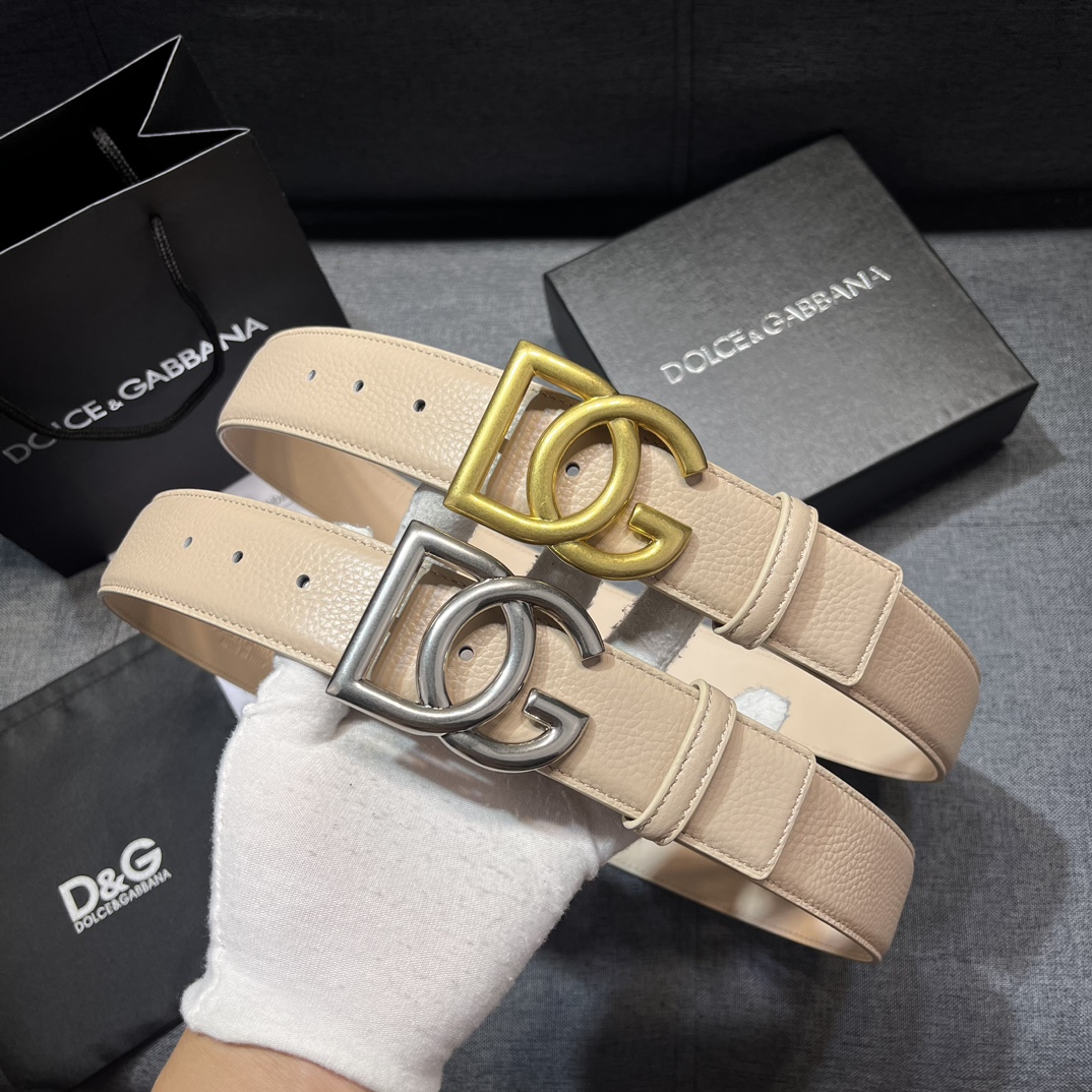 D&G Luxury DG Buckle leather Belt 4.0cm