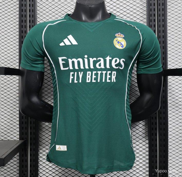 25/26 Real Madrid Green with White Trim Player Version Jersey