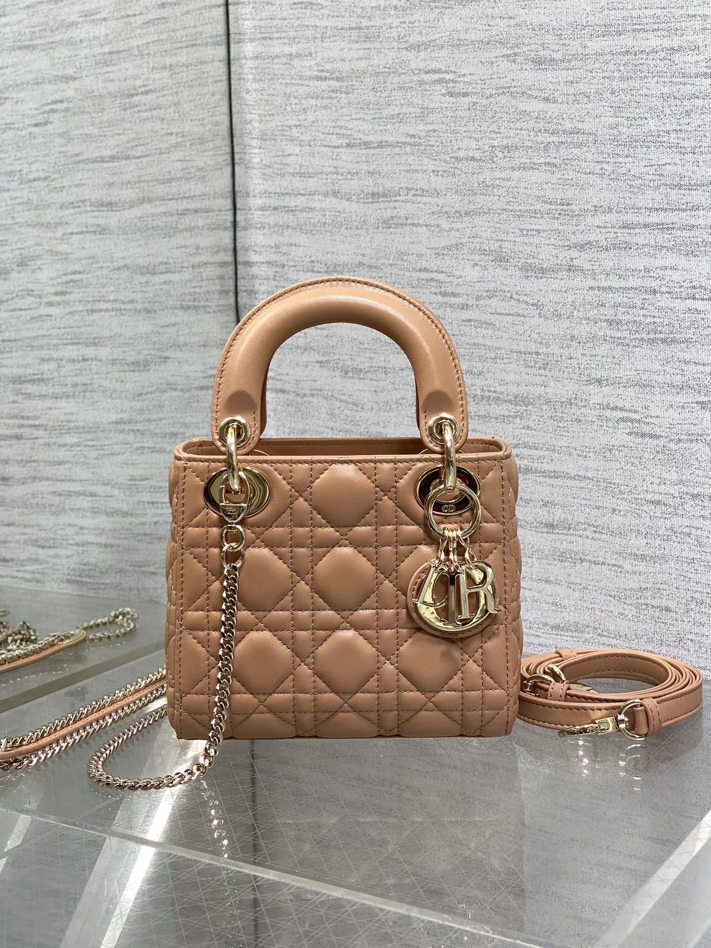 Mini Lady Dior Bag in Rose Pink Cannage Lambskin