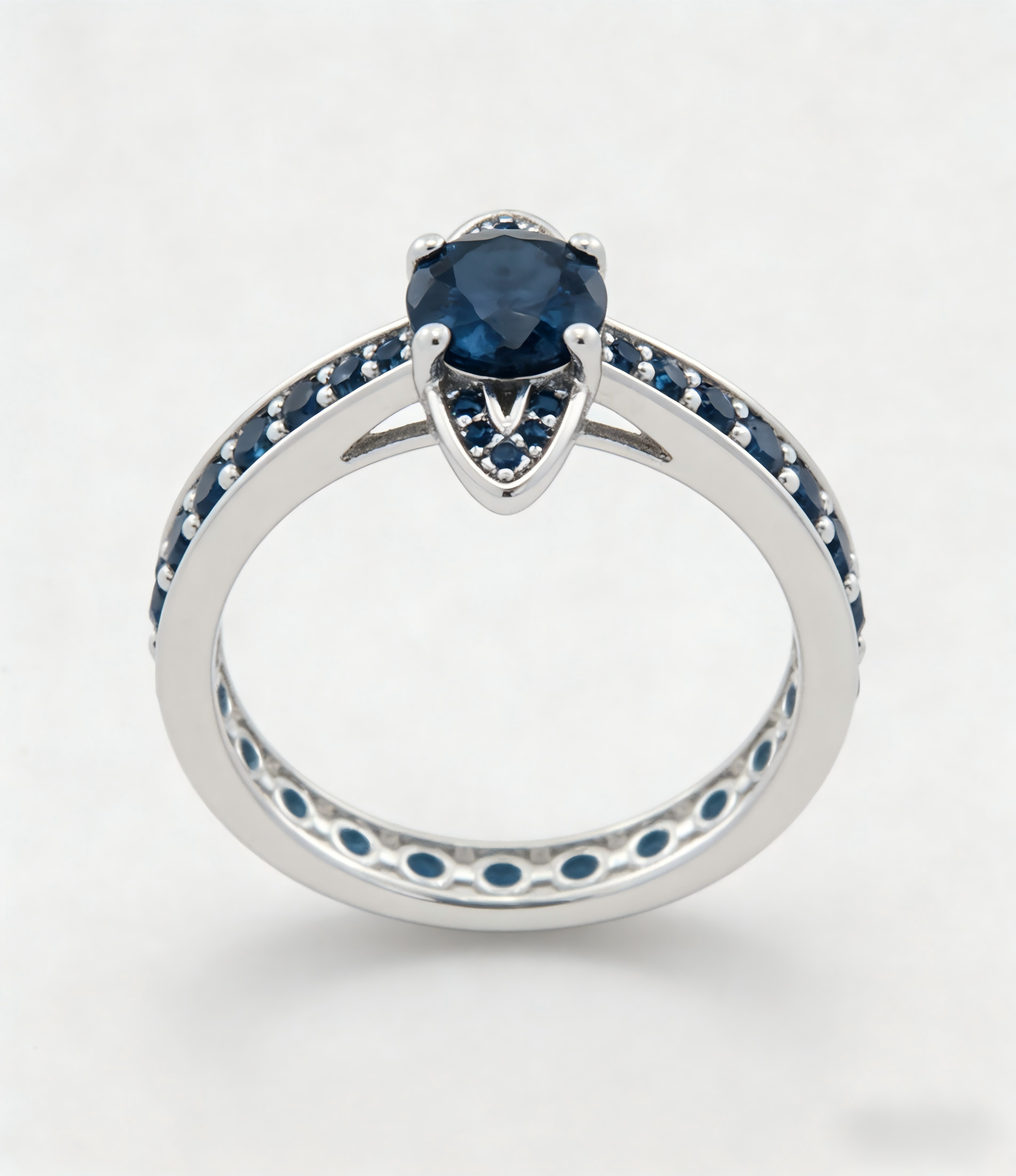 2026 New Vivienne Westwood Style Silver Blue Crystal Cross Ring - Dainty Sapphire Celestial Jewelry for Women