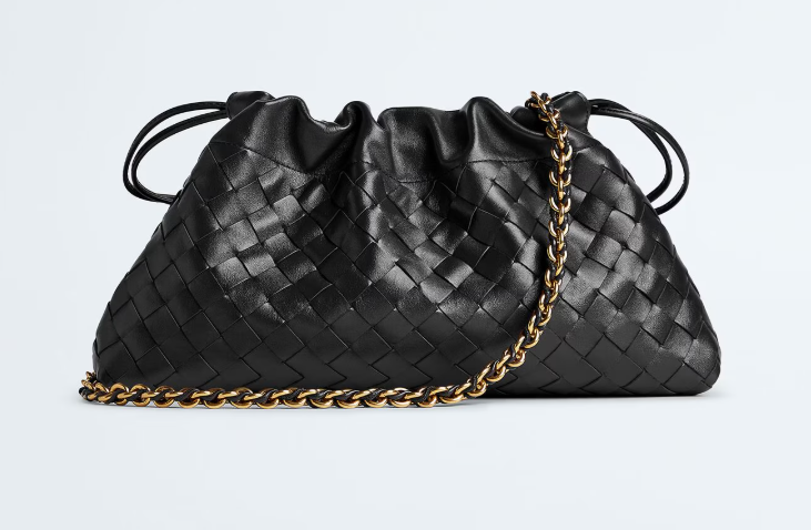 Bottega Veneta Dustbag Notte in Black Intrecciato leather