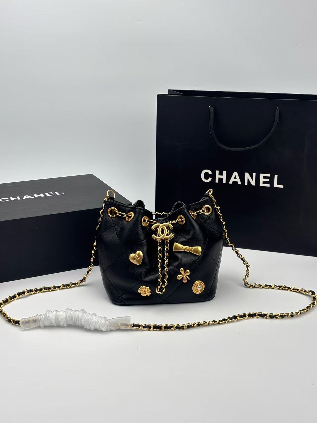 Chanel 25K New Badge Series Bucket Bag