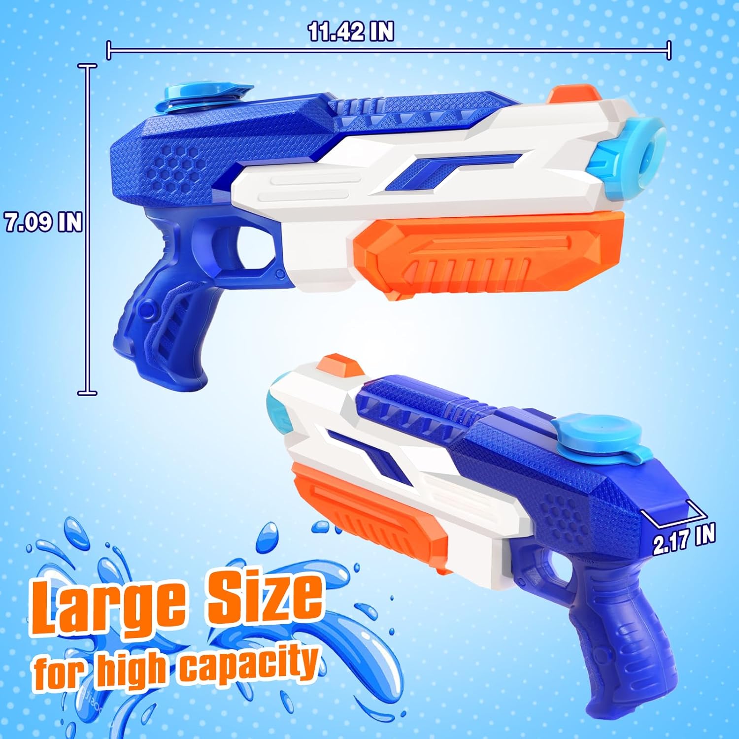600cc Water Gun for Kids Adults：6 Pack Squirt Blasters Super Water Gun Soaker with Long Range High Capacity for Boys Girls Summer Swimming Pool Beach Outdoor Water Fighting Play Toys Party Favors