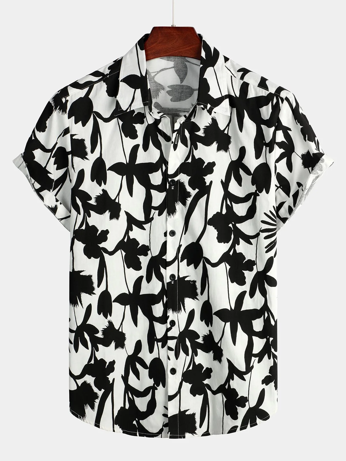 Men's Tropical Floral Hawaiian Cotton Shirt