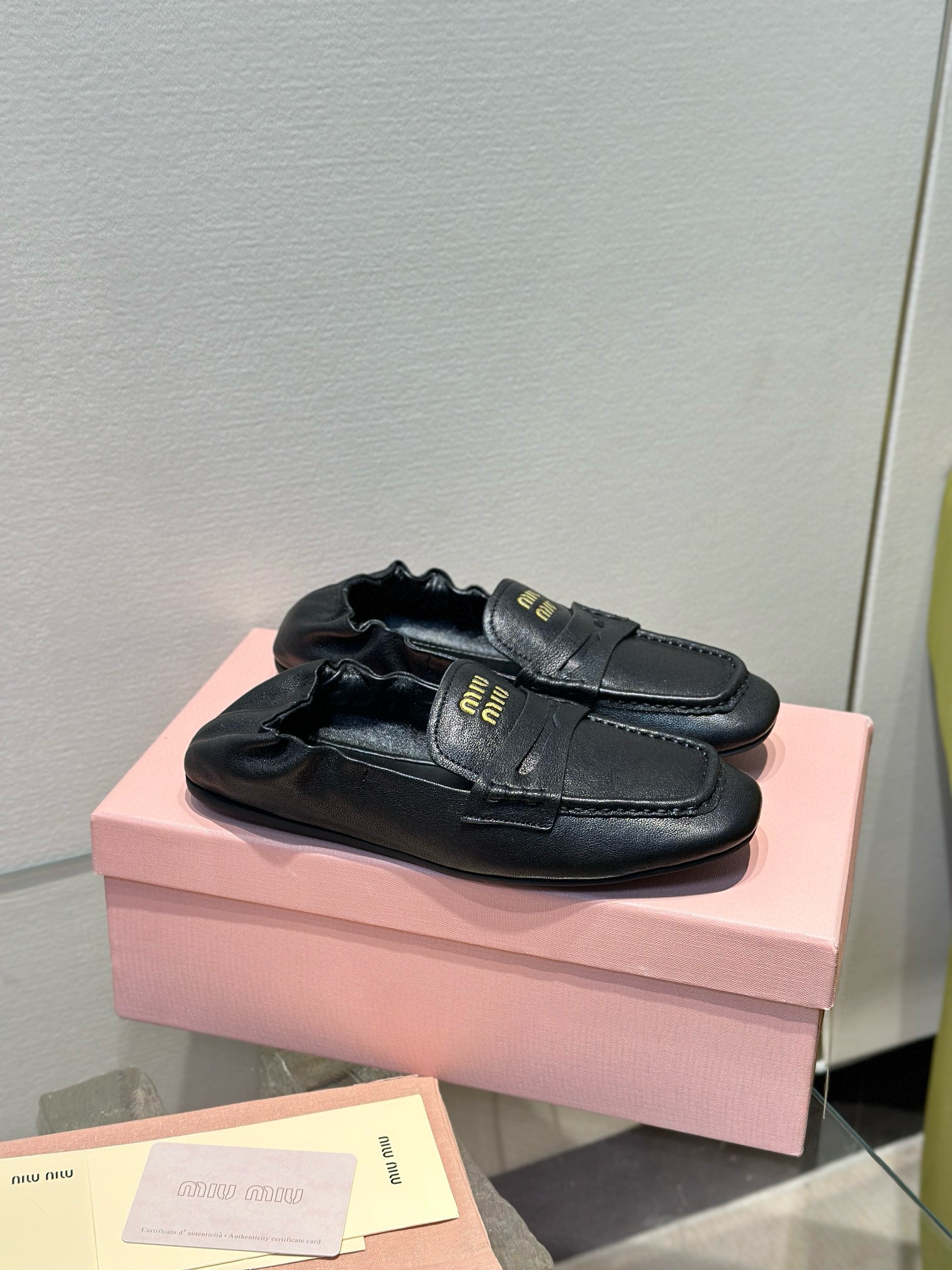 Miu Miu Black Soft Lambskin Ballet Flat