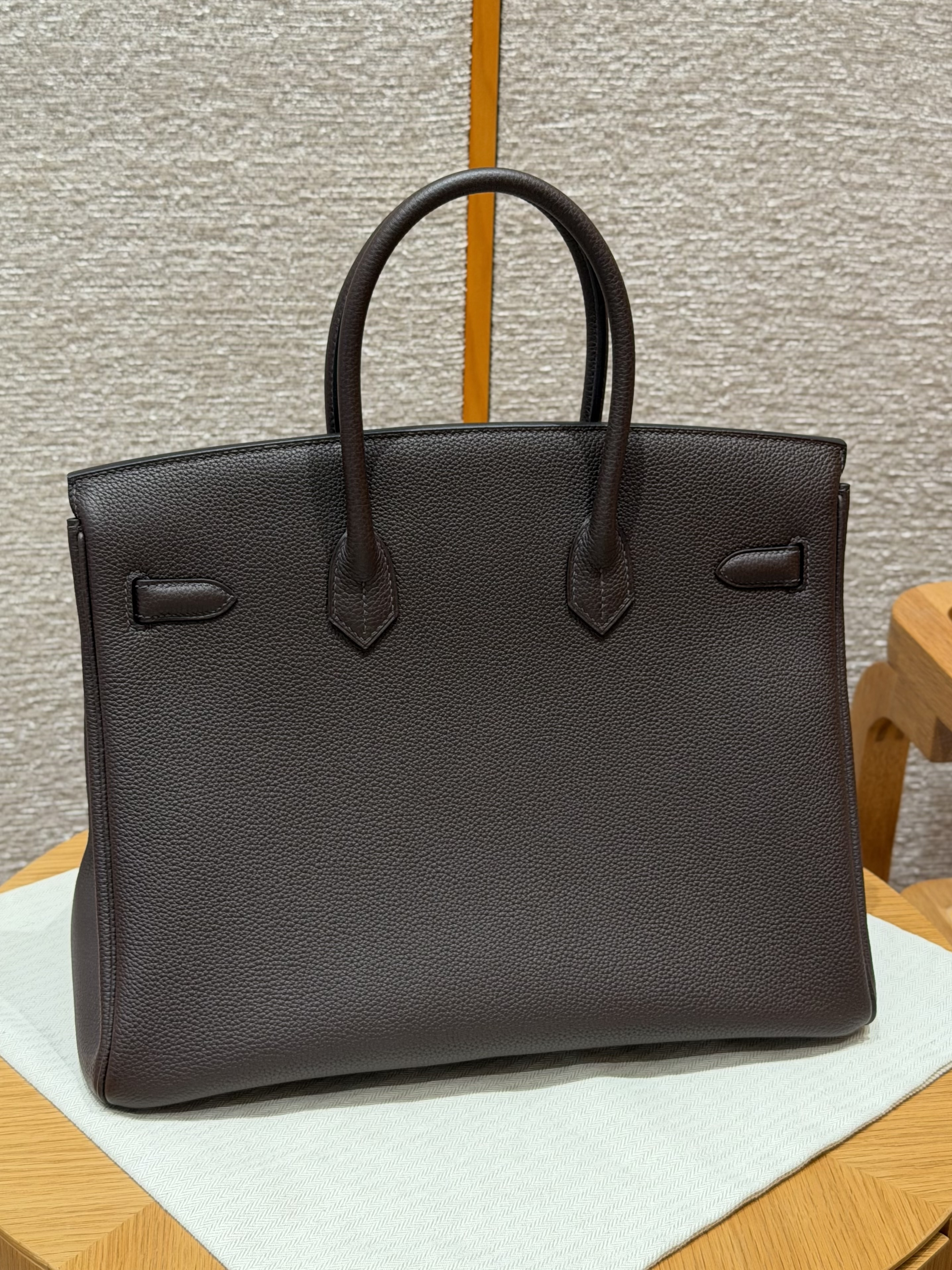 Hermes Chocolate Togo Birkin 35 Bag