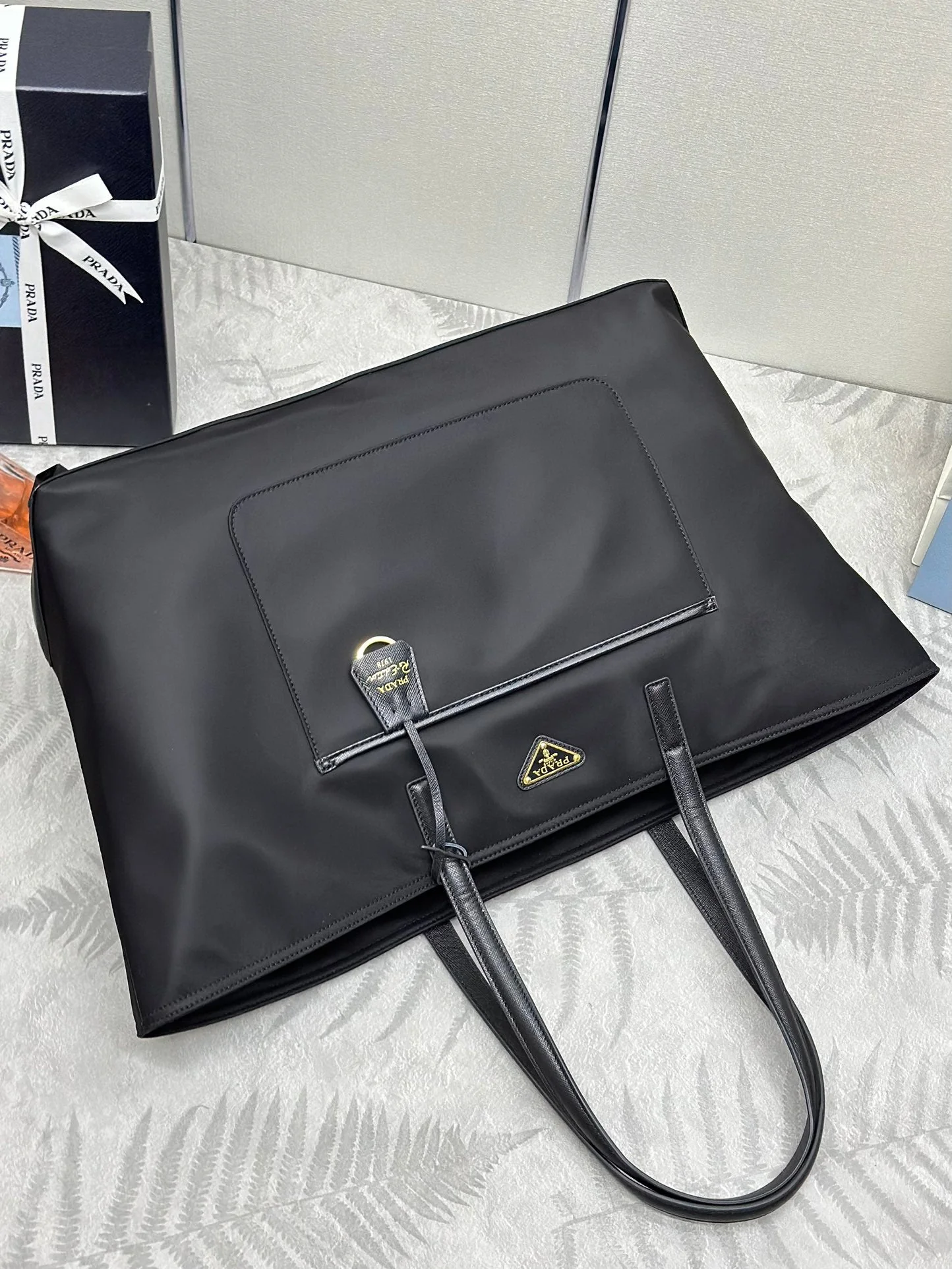 Prada  CLASSIC TOTE BAG 43 IN BLACK RE-NYLON FABRIC