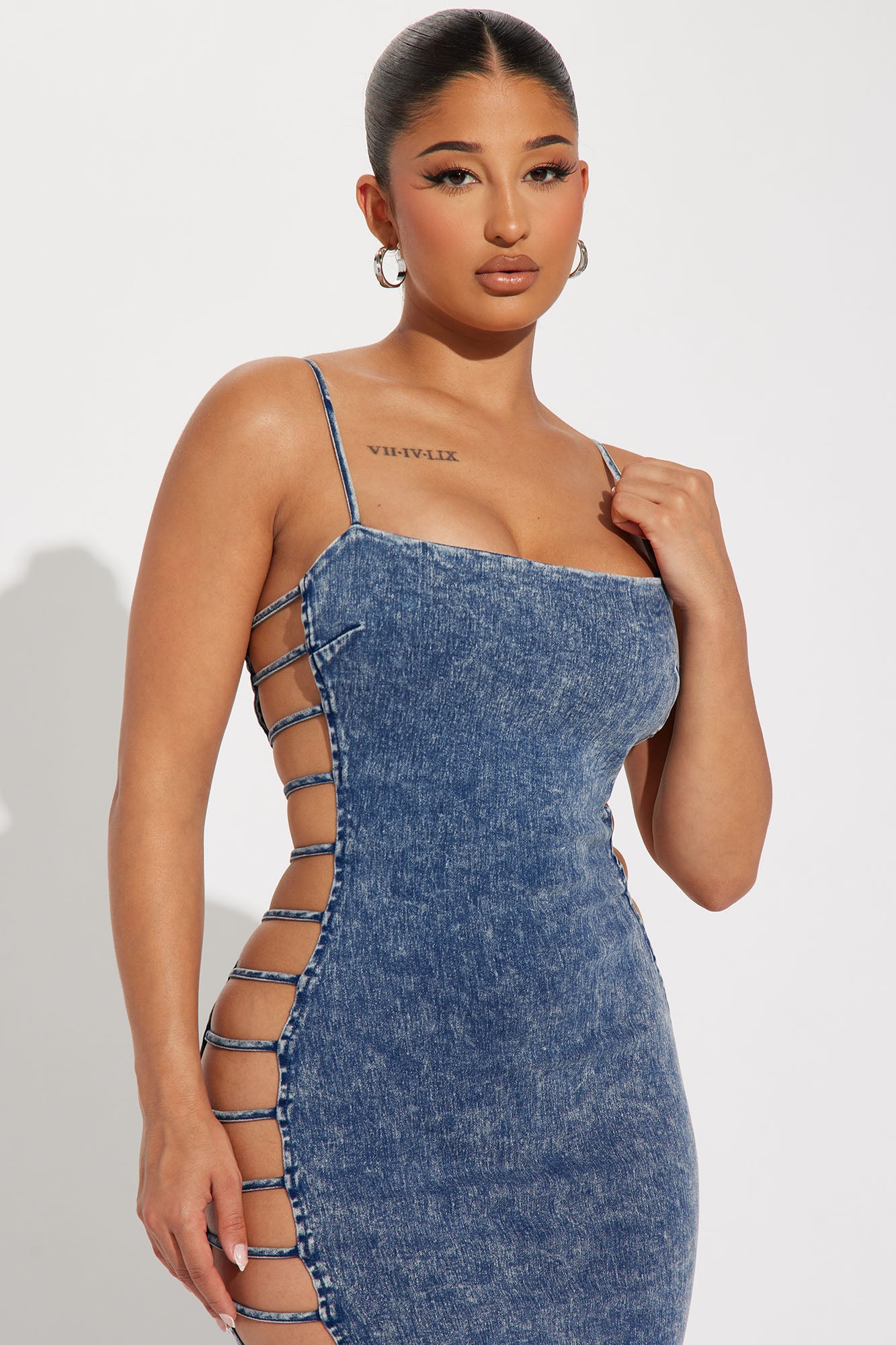 Britney Denim Midi Dress - Blue Wash