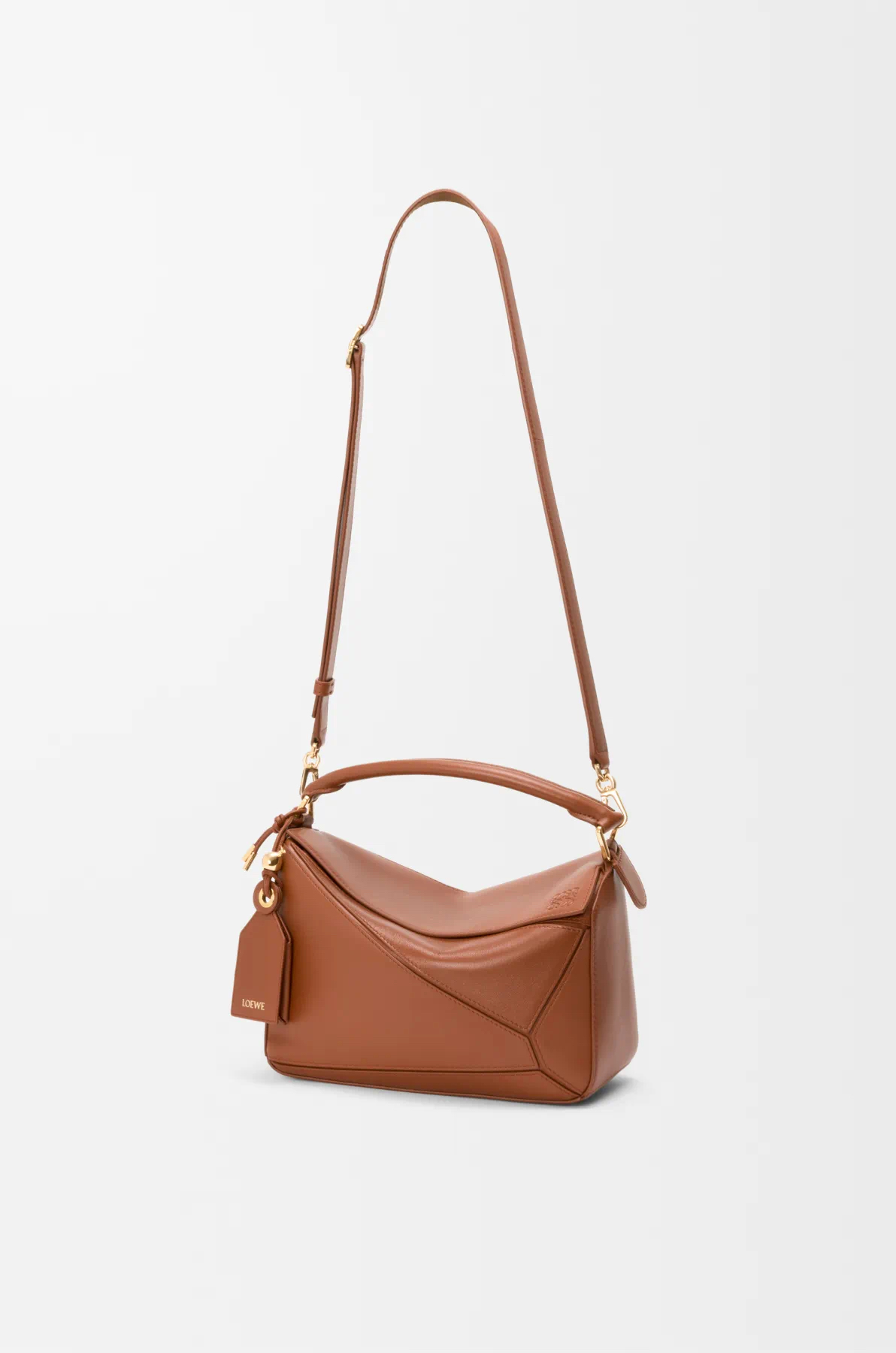 Loewe Small Featherlight Puzzle bag in nappa lambskin-Pecan