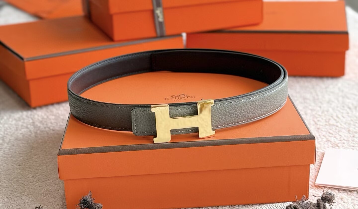 Hermes Mini Constance  Reversible Leather Belt 24mm