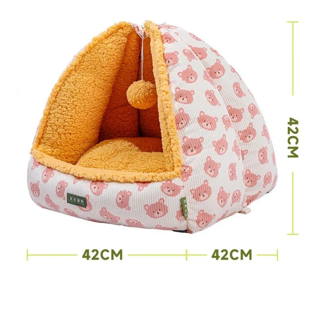 Cartoon Pet Beds for Cat Winter House Thicken Warm Dog Beds for Small Dogs Comfortable Cat Tent Dog Nest Puppy Sleep Cushion