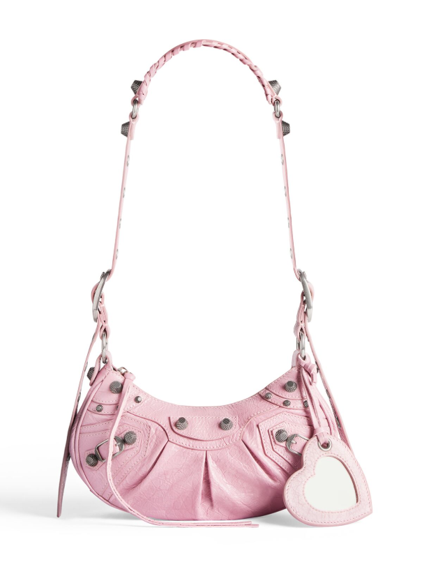 𝐁alenciaga Le Cagole XS Shoulder Bag in Pink Leather