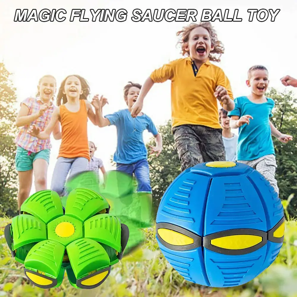 Magic UFO Transforming Ball - Pop-Up Flying Saucer & Bouncing Ball Toy - Outdoor Frisbee Game for Kids & Parent-Child Interaction