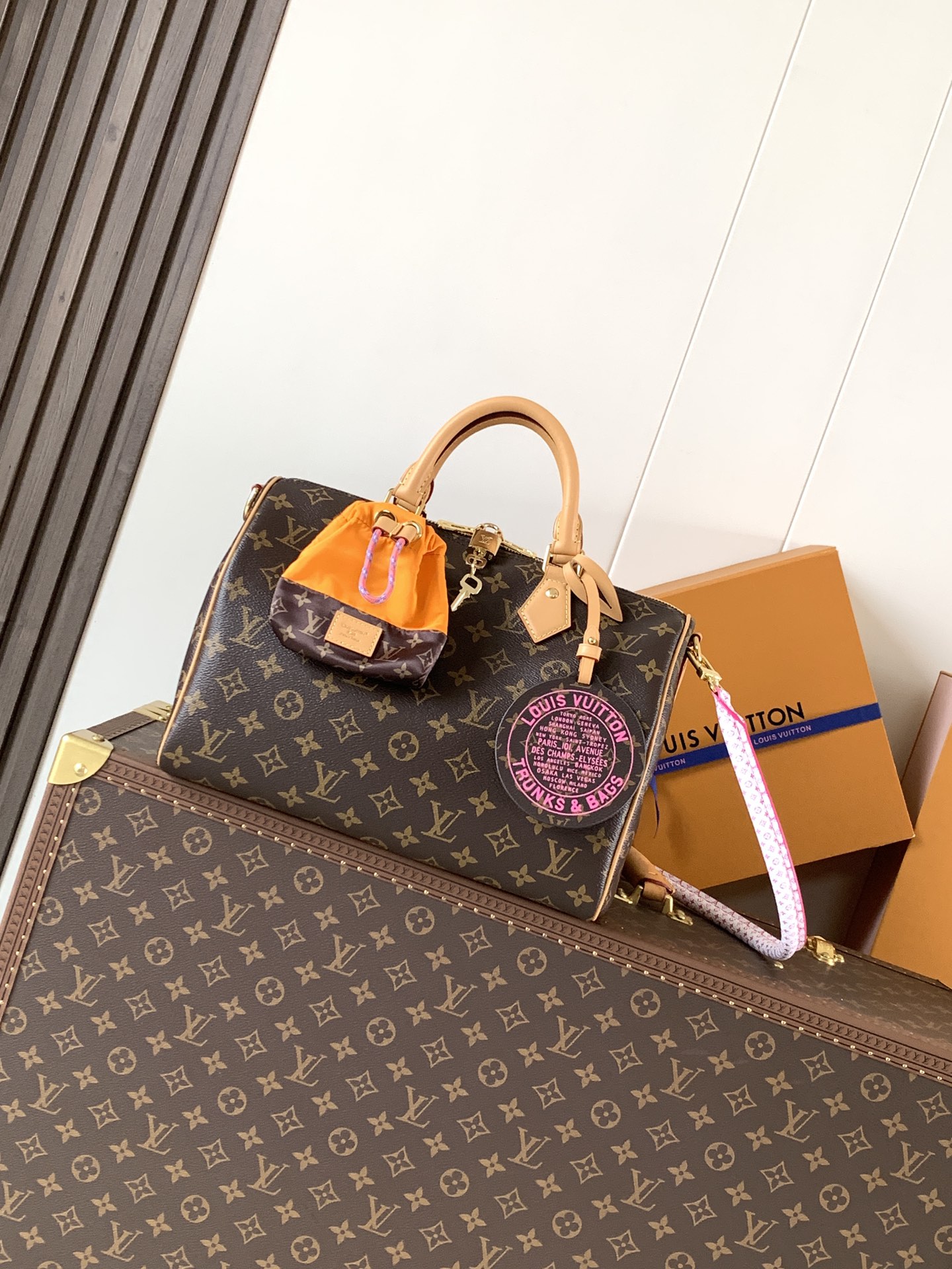M27512 Speedy Soft 30 in Monogram Orange Coated Canvas