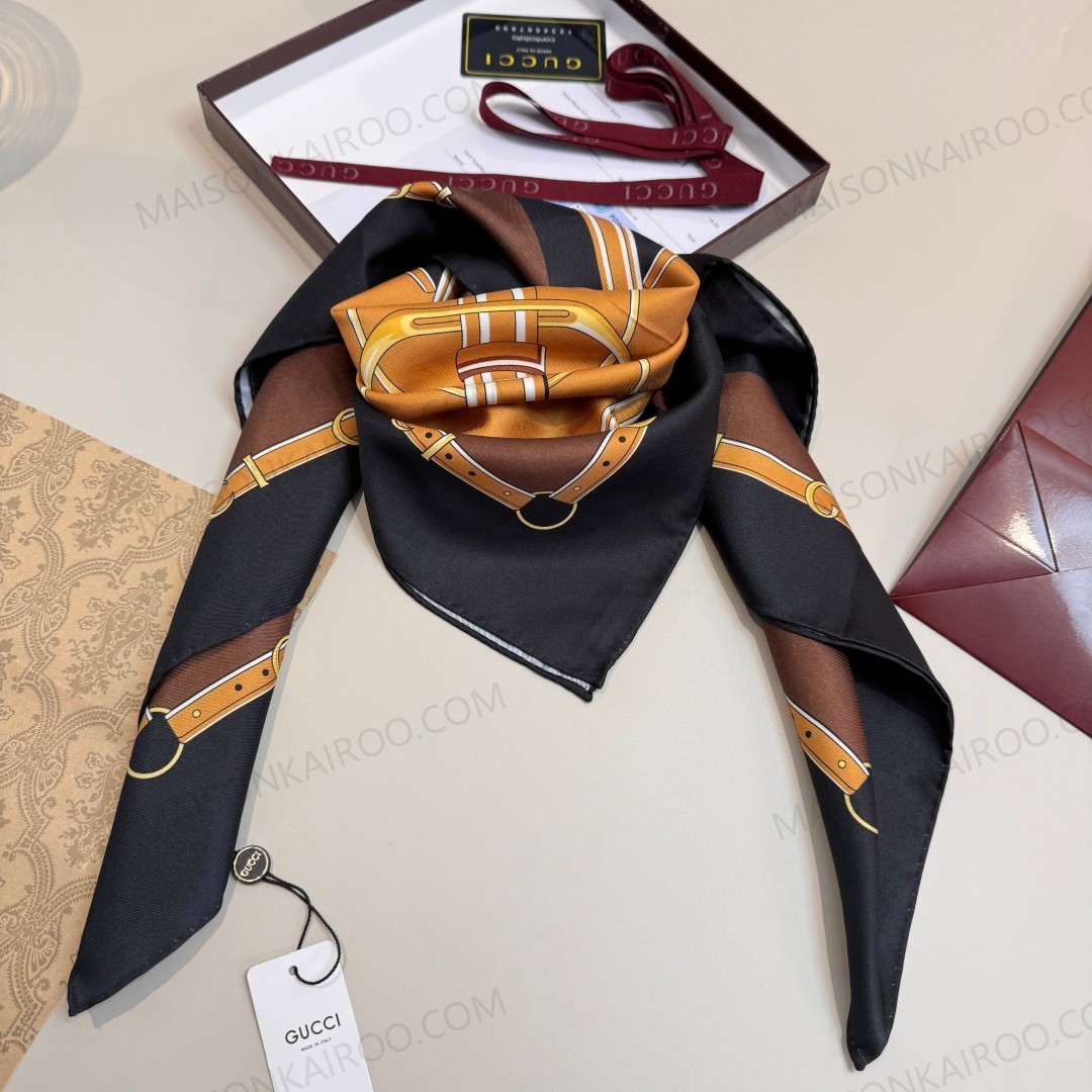 Gucci Equestrian Belt 90 Silk Scarf - KAIROO