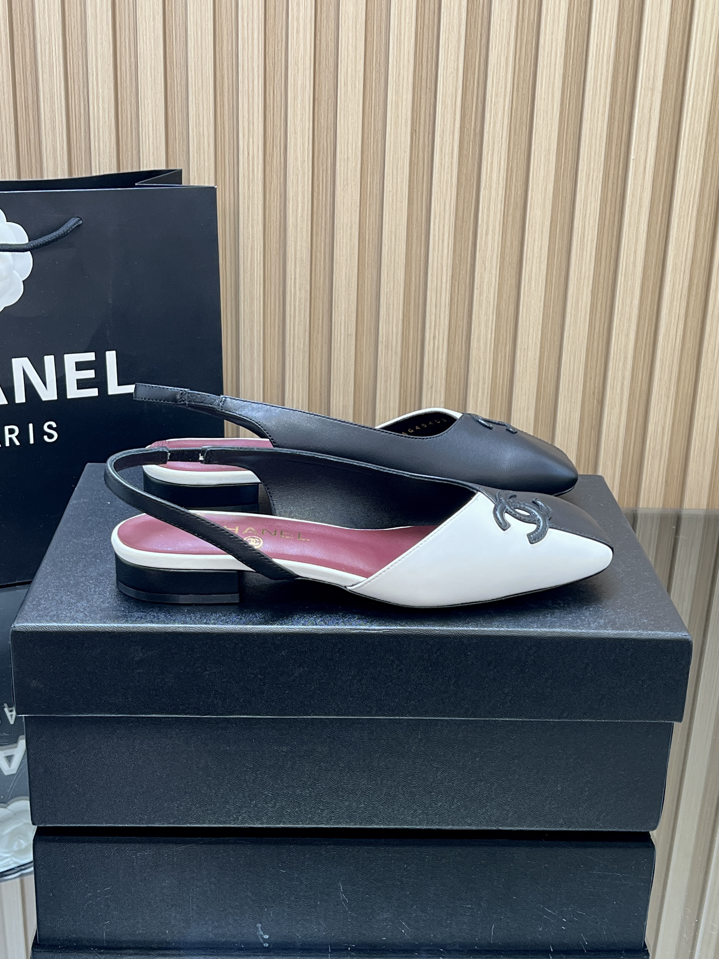 Chanel Slingback in low heeled