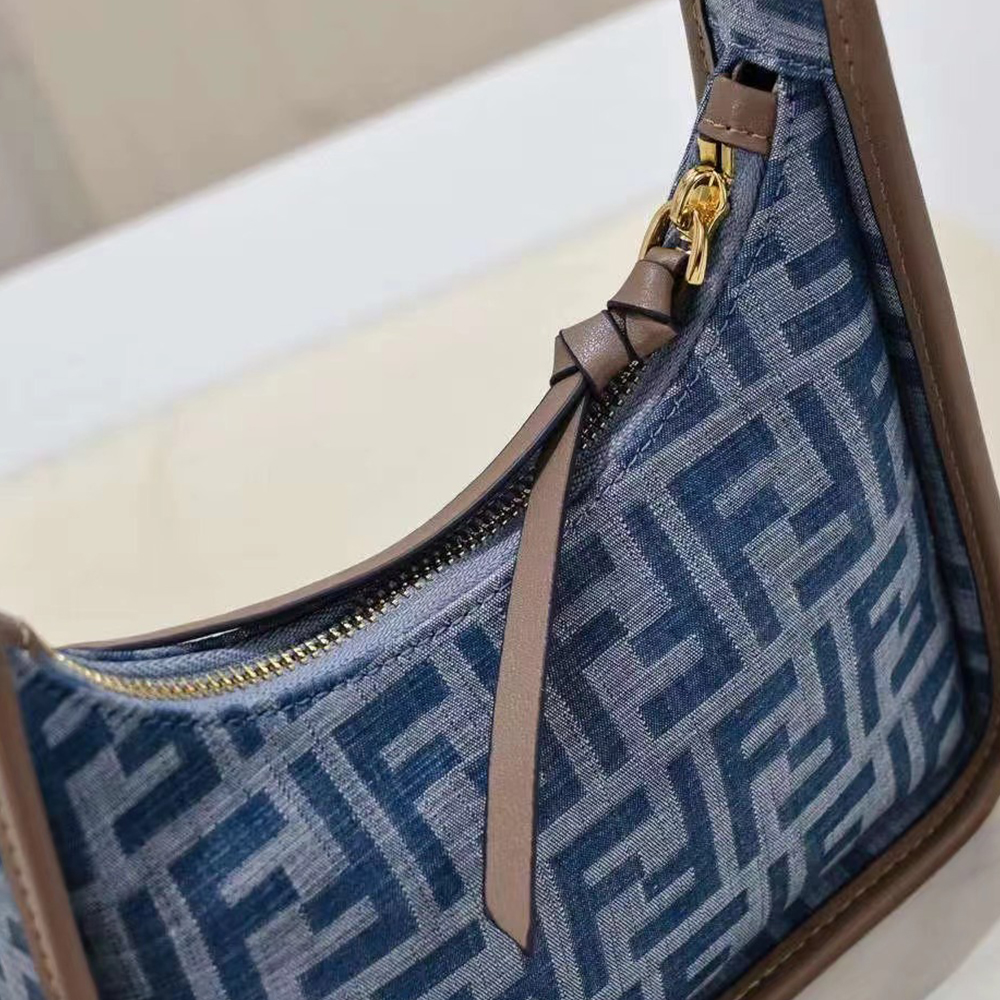 Fendi Fendessence Light blue FF denim fabric bag