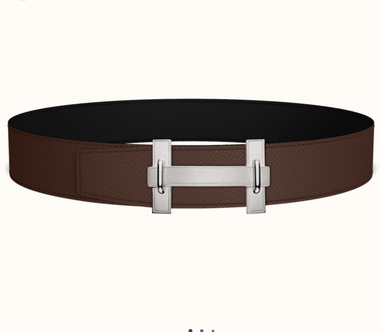 Hermes H jumping Reversible Leather Belt 3.8cm
