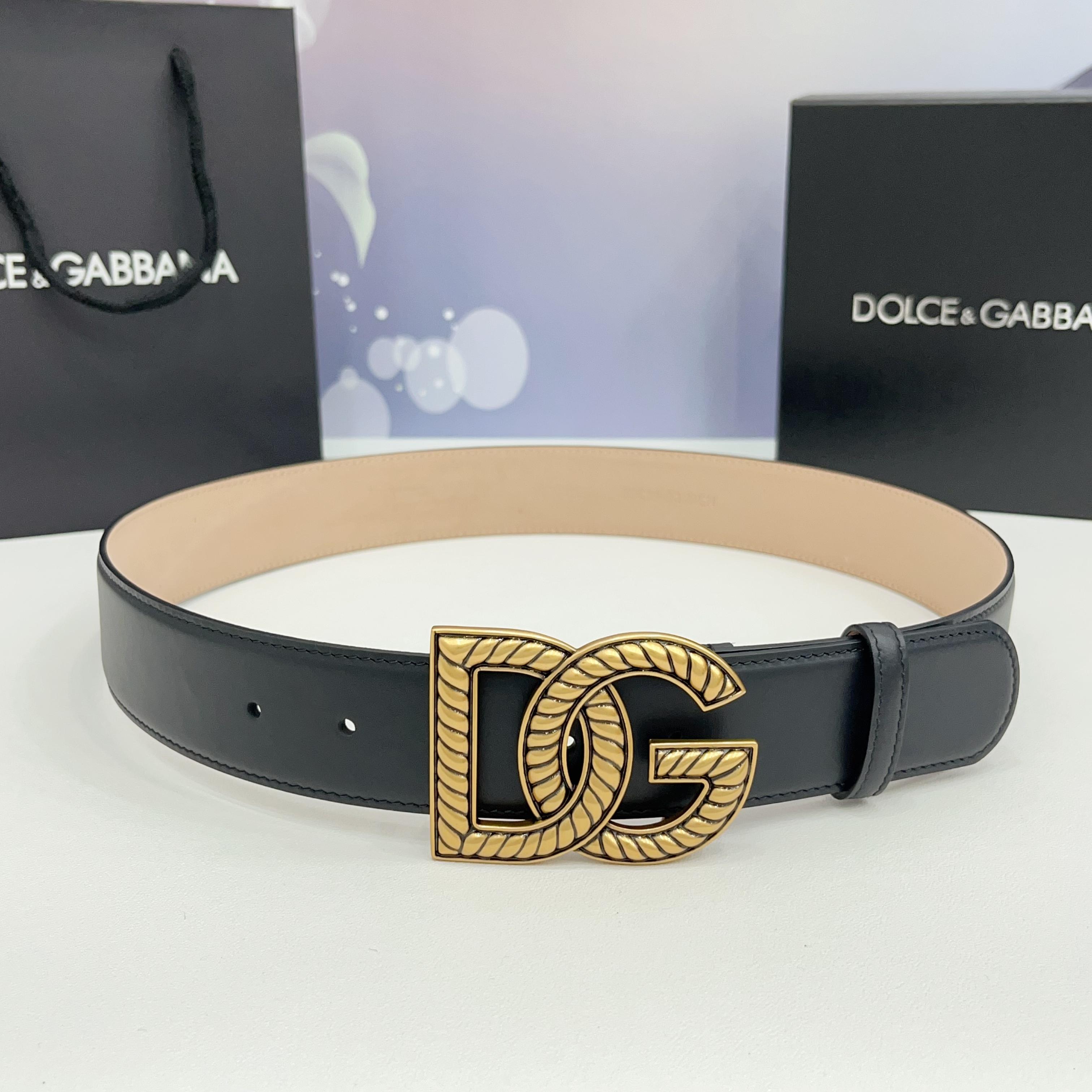 D&G Luxury DG Buckle leather Belt 4.0cm