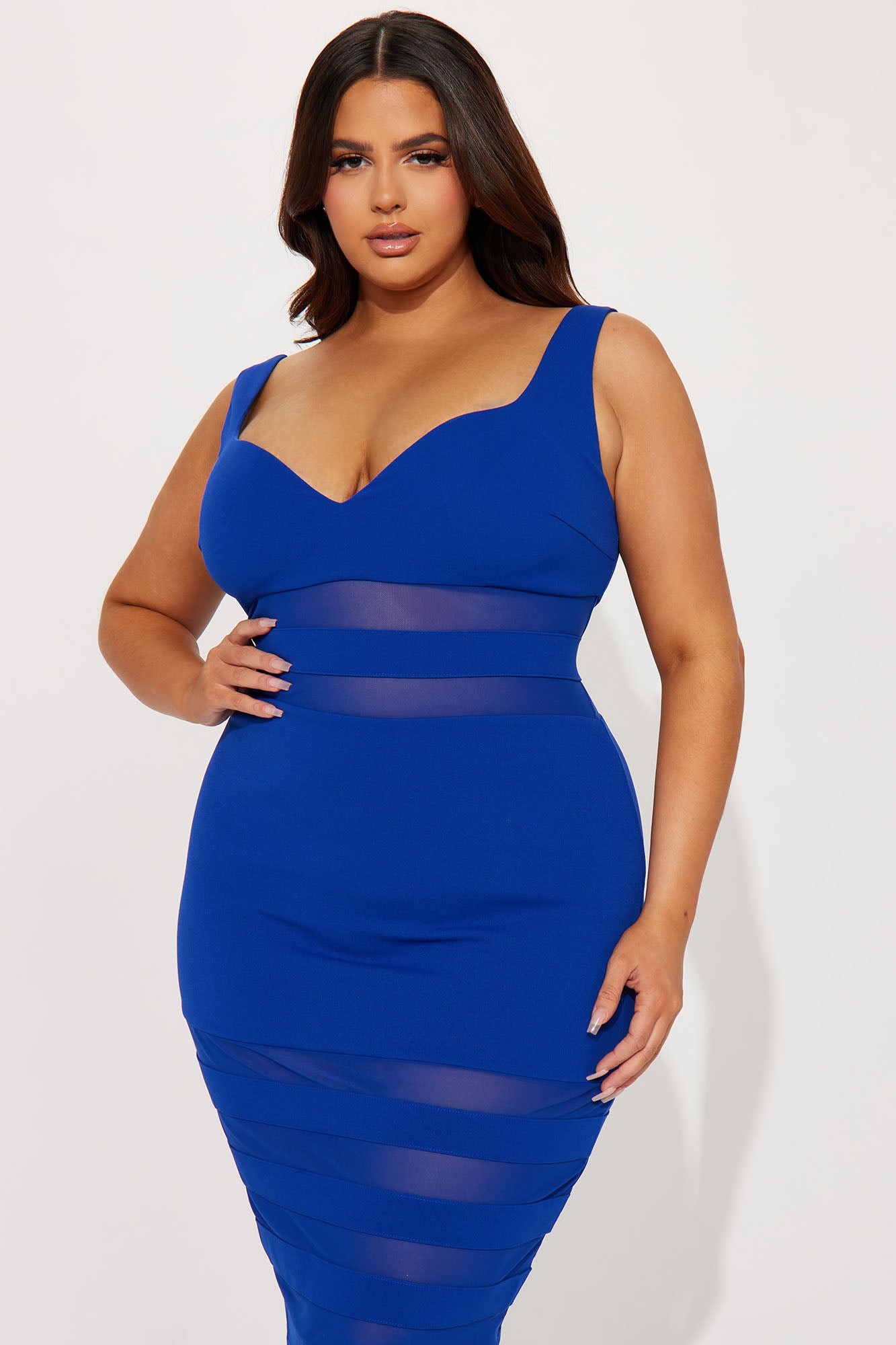 Noir Sunset Sweetheart Midi Dress - Royal