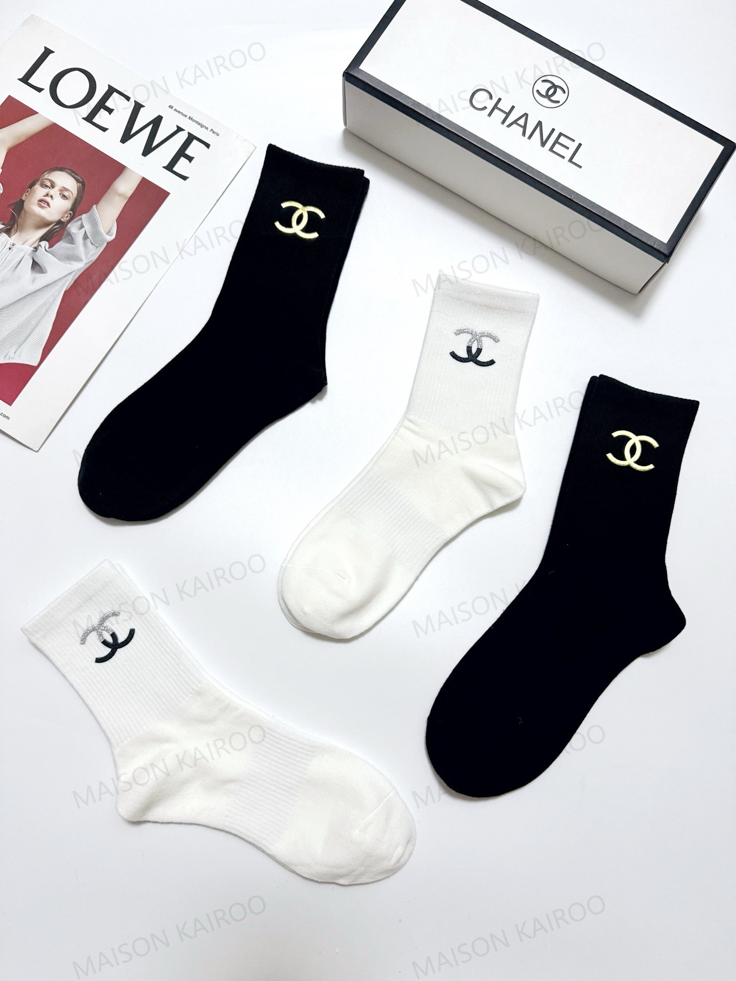 Chanel CC Socks 4-Pack - KAIROO