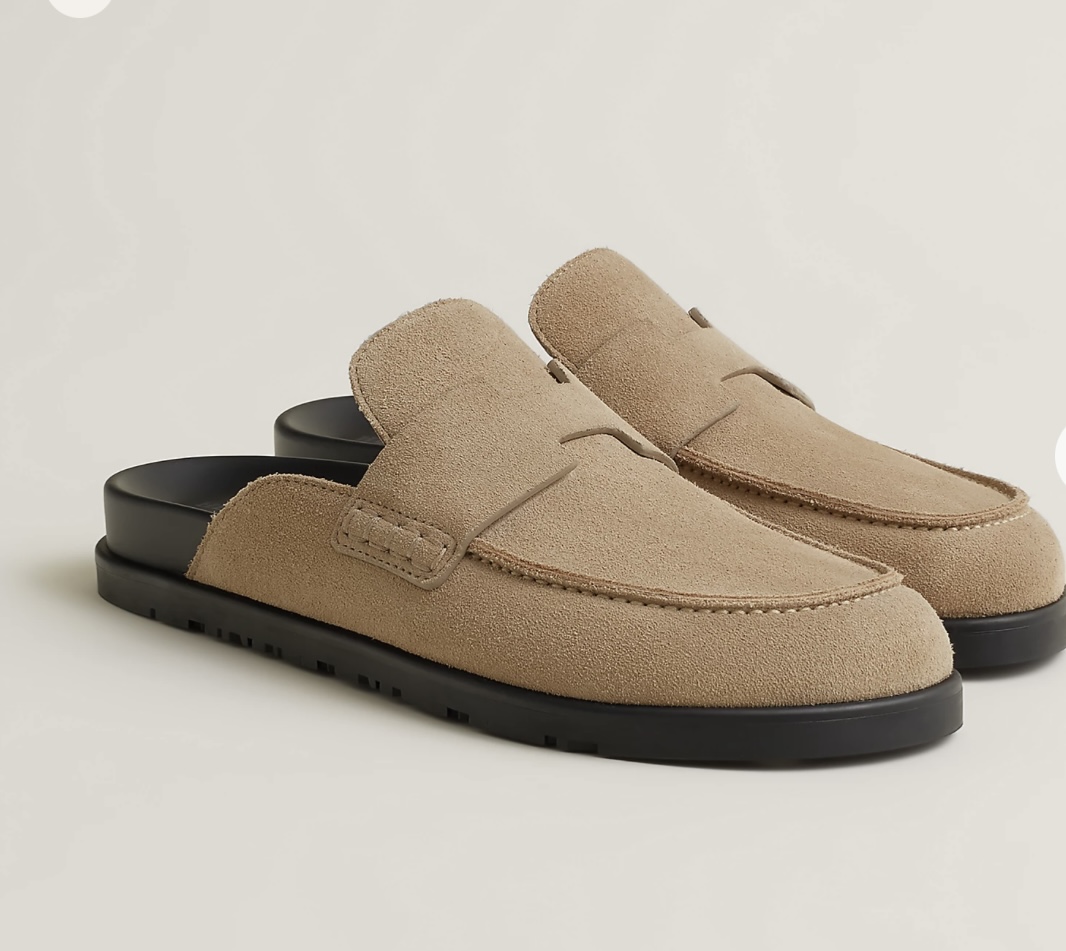 Hermes Unisex Go Suede Mule