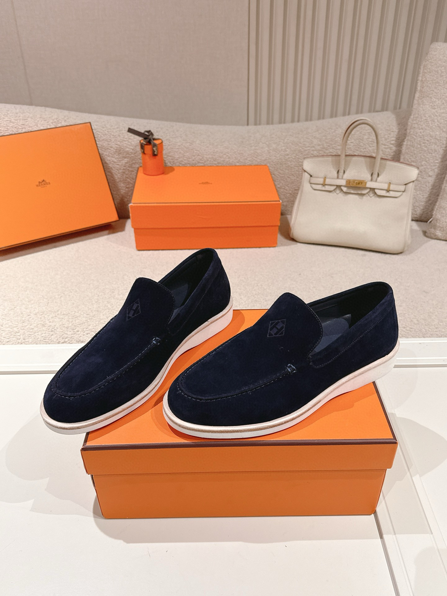 Hermes Men's Suede Low Mocassin