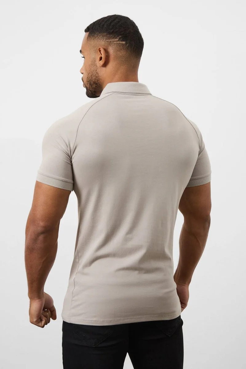 Athletic Fit Polo Shirt in Concrete Grey