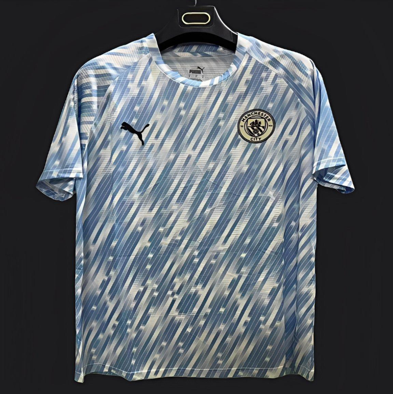 25/26 Manchester City Sky Blue with Diagonal Striped Pattern Jersey S-2XL