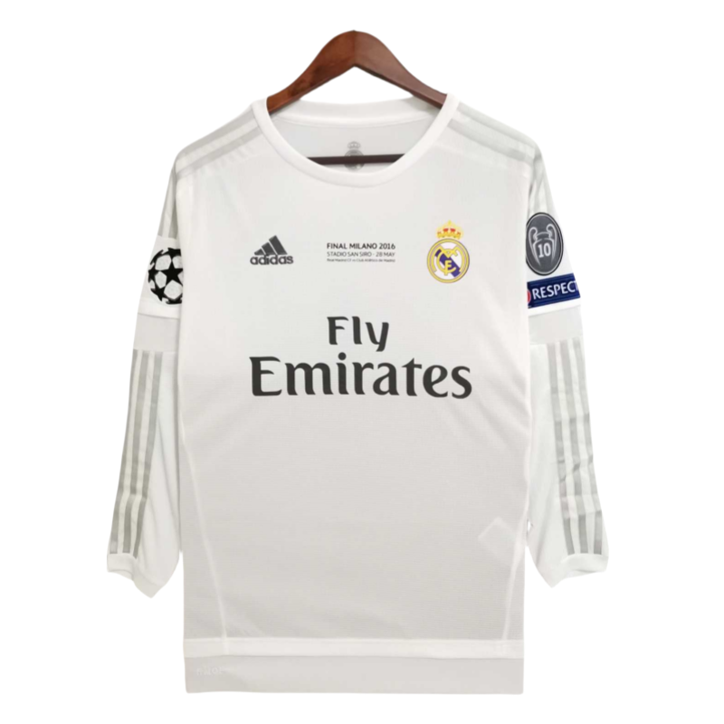 15-16 Real Madrid home Retro white long sleeves