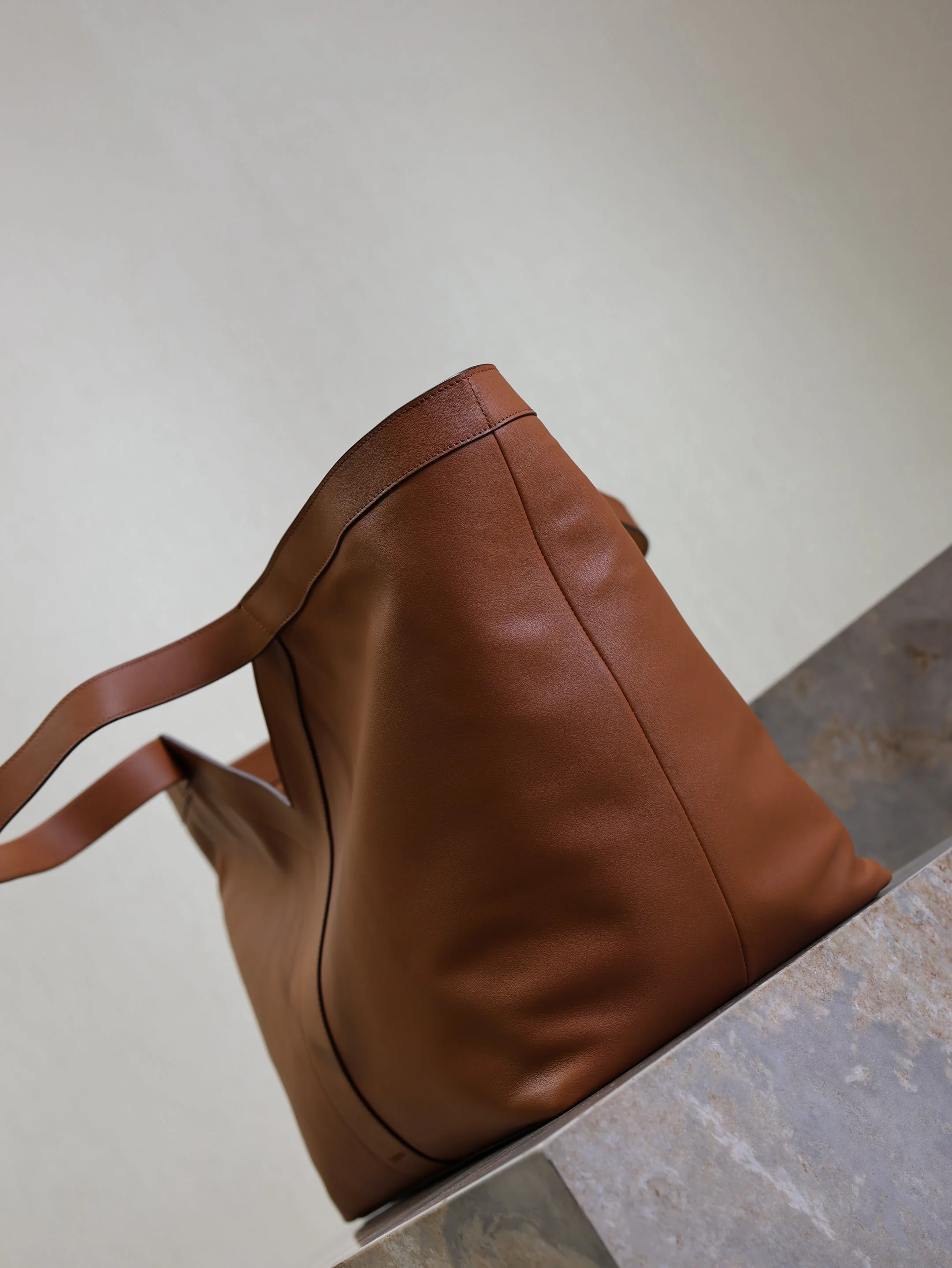 Saint Laurent YSL  Tote Bag Brown Cowhide