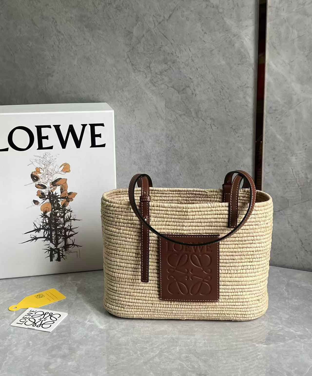 Loewe basket square woven handbag