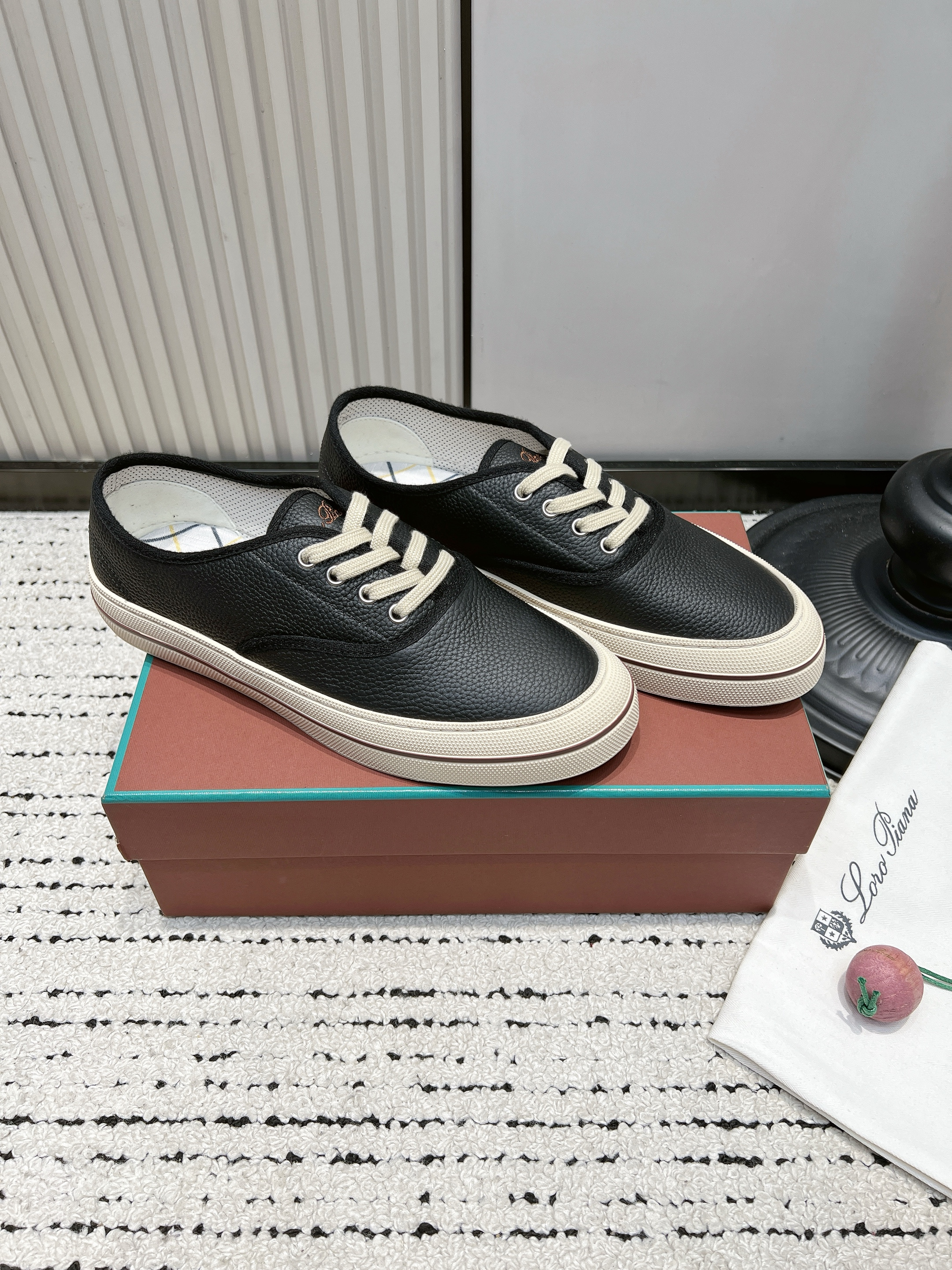 Loro Piana Women's Grained leather Sneaker