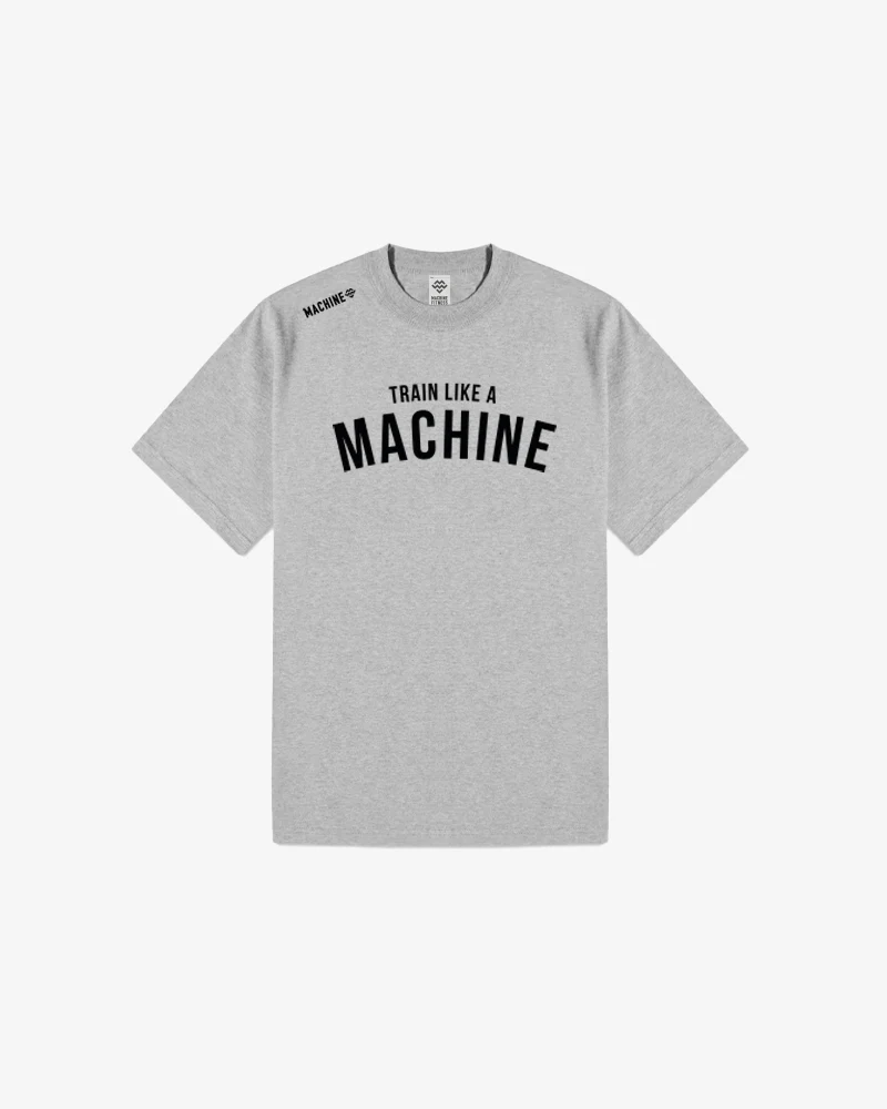 Train Like A Machine Tech T-Shirt (Marl Grey/Black)