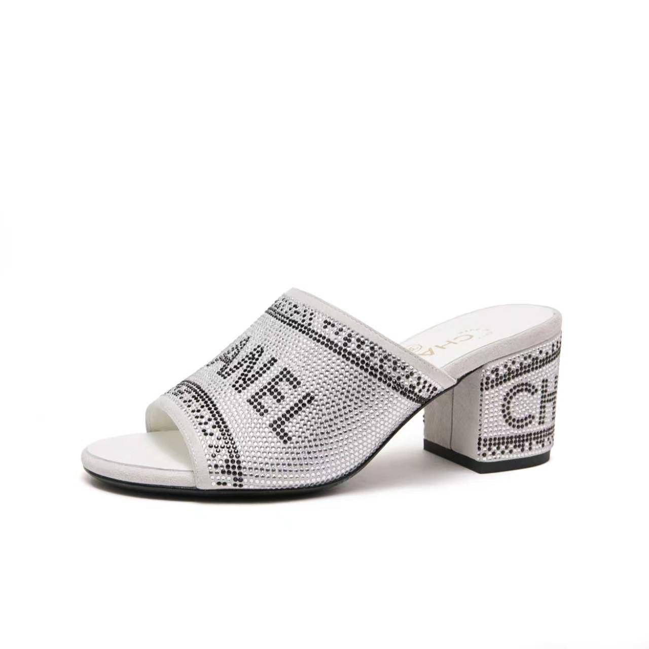 Chanel 2026 New Heeled Slide with crystals