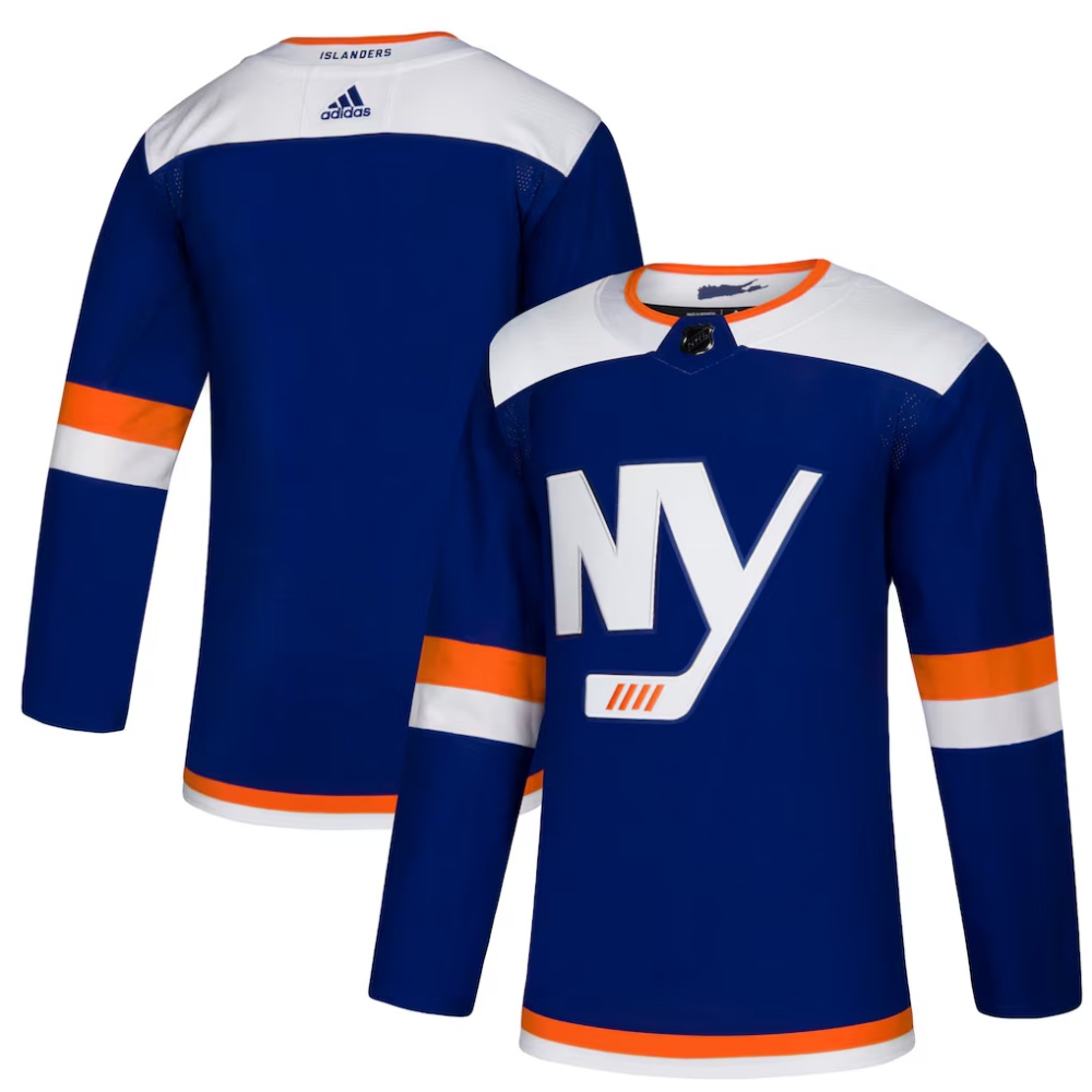 Custom New York Islanders Adidas 2024 Stadium Series Adidas Away blue jersey