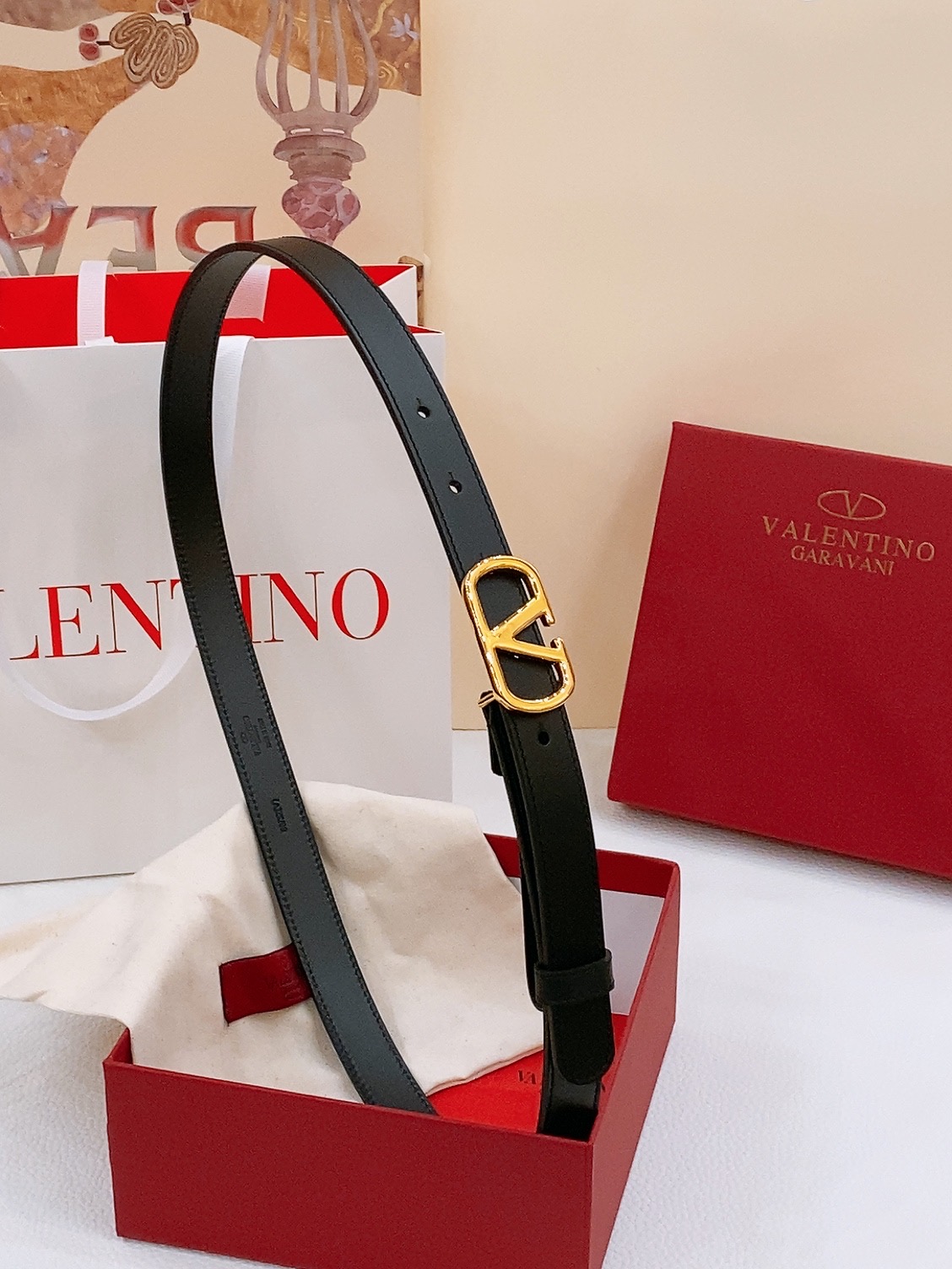 Valentino Leather Belt 2cm