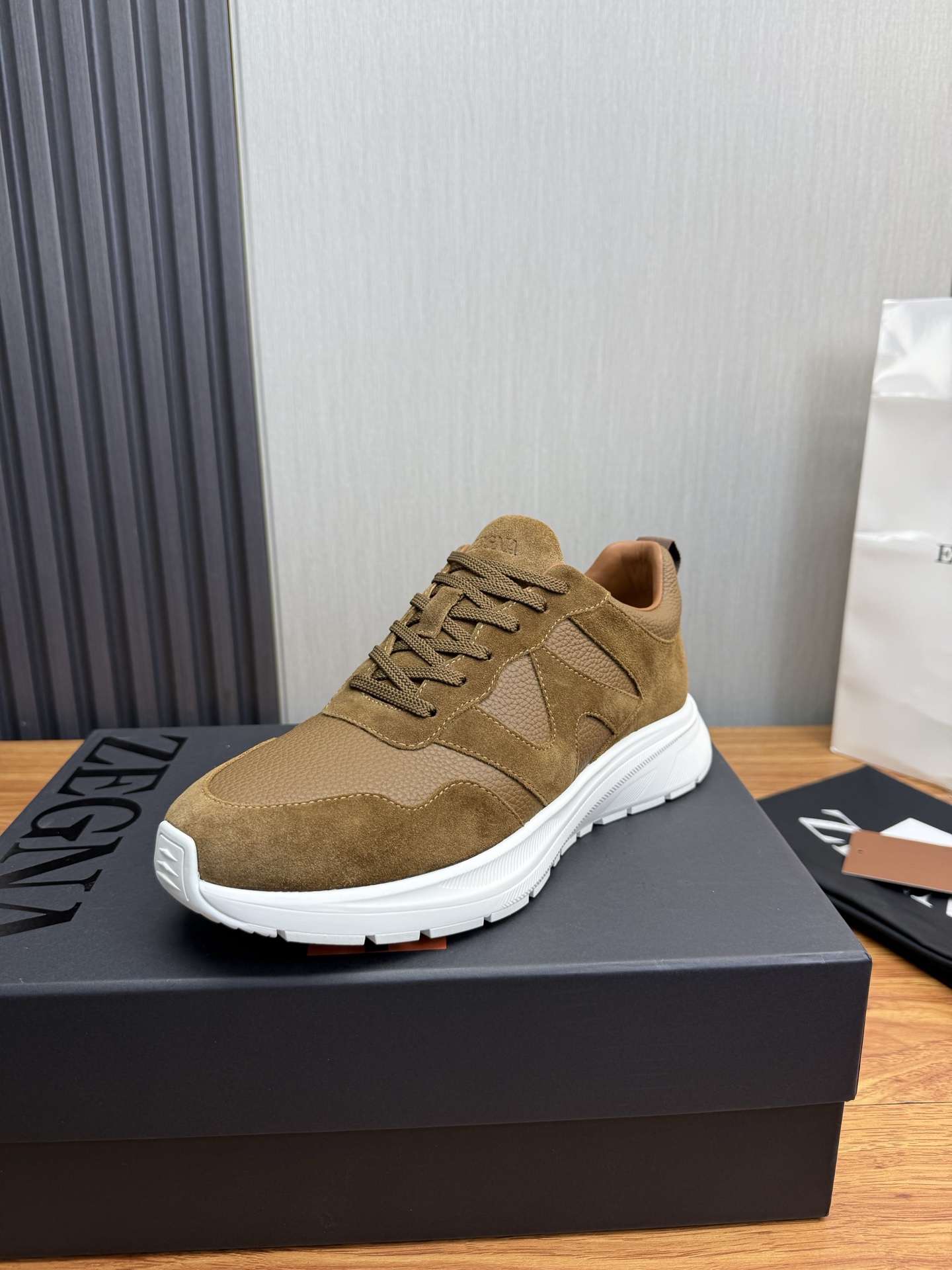 Zegna Men's Sneaker in Suede leather