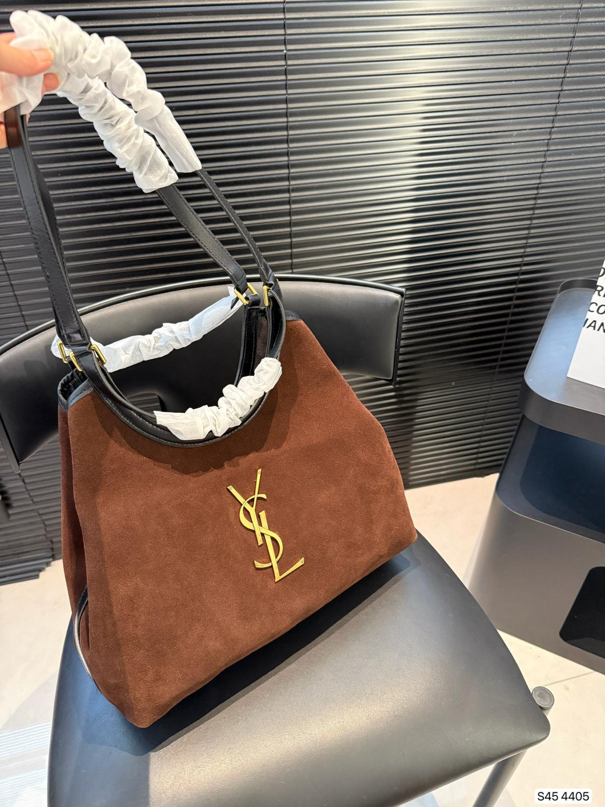 YSL Saint Laurent suede tote bag