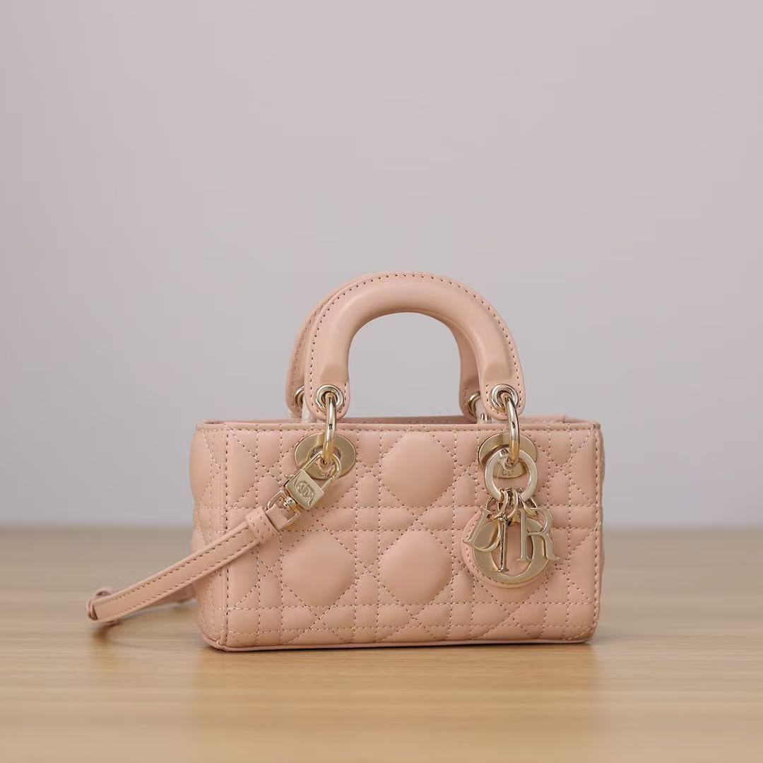 Dior Mini LADY D-JOY Handbag - Lambskin leather