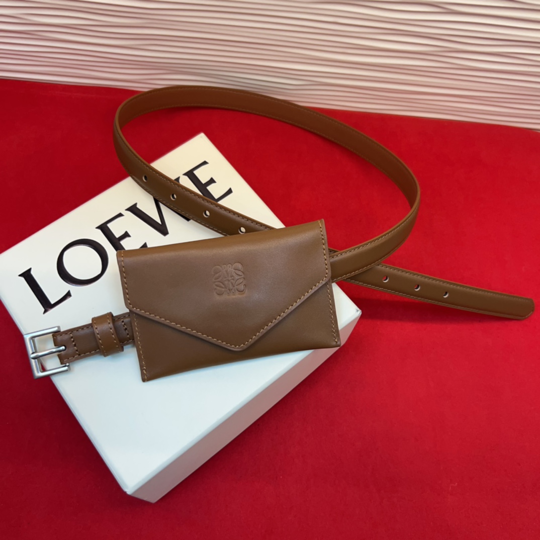 Loewe Anagram Leather Belt 2.0cm with Pouch
