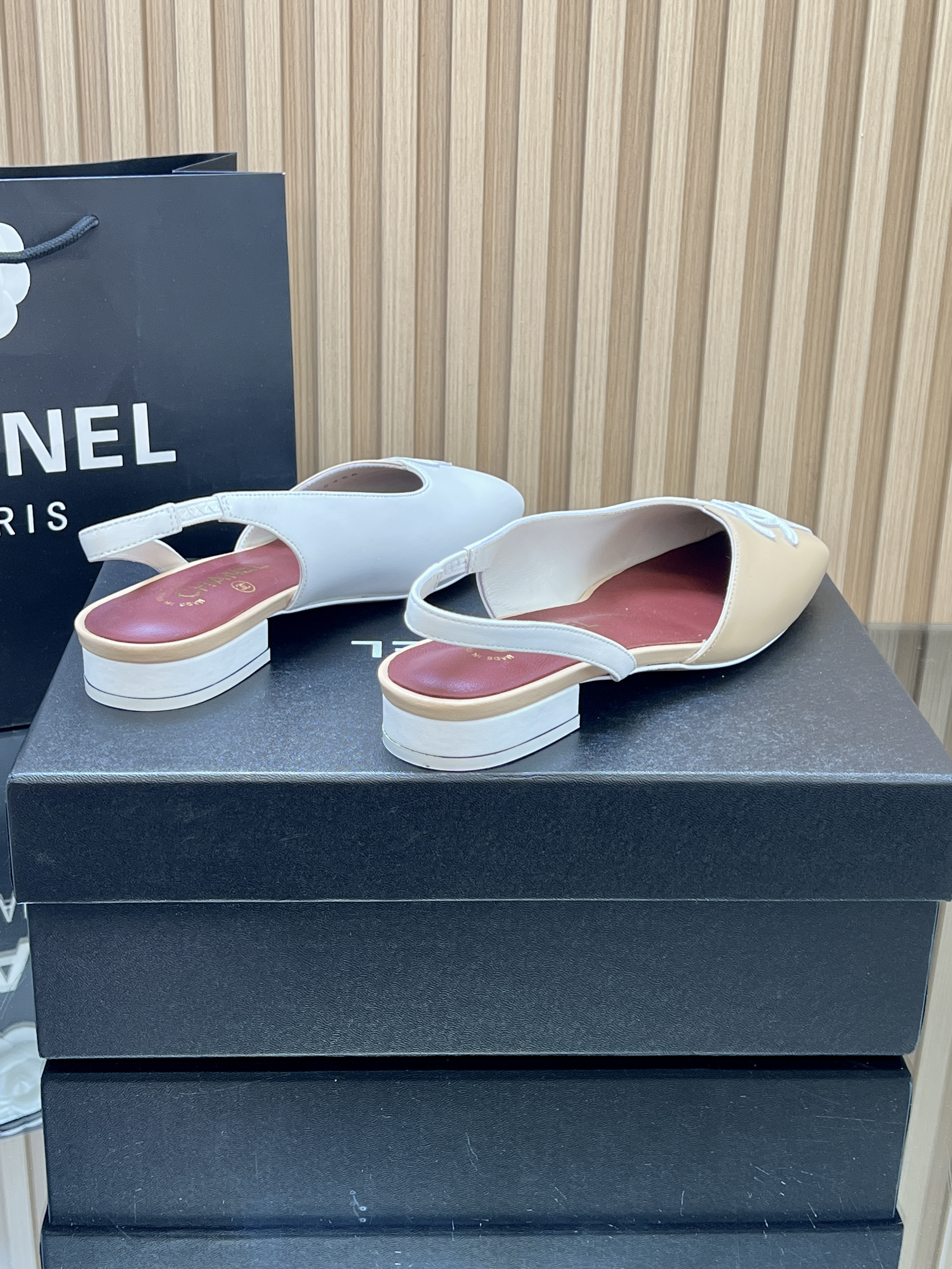 Chanel Slingback in low heeled